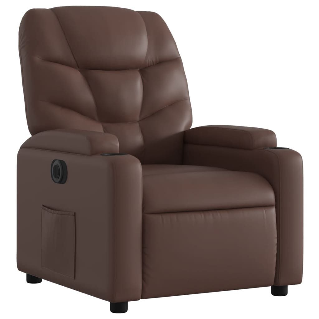 vidaXL Sessel Elektrischer Relaxsessel Braun Kunstleder günstig online kaufen