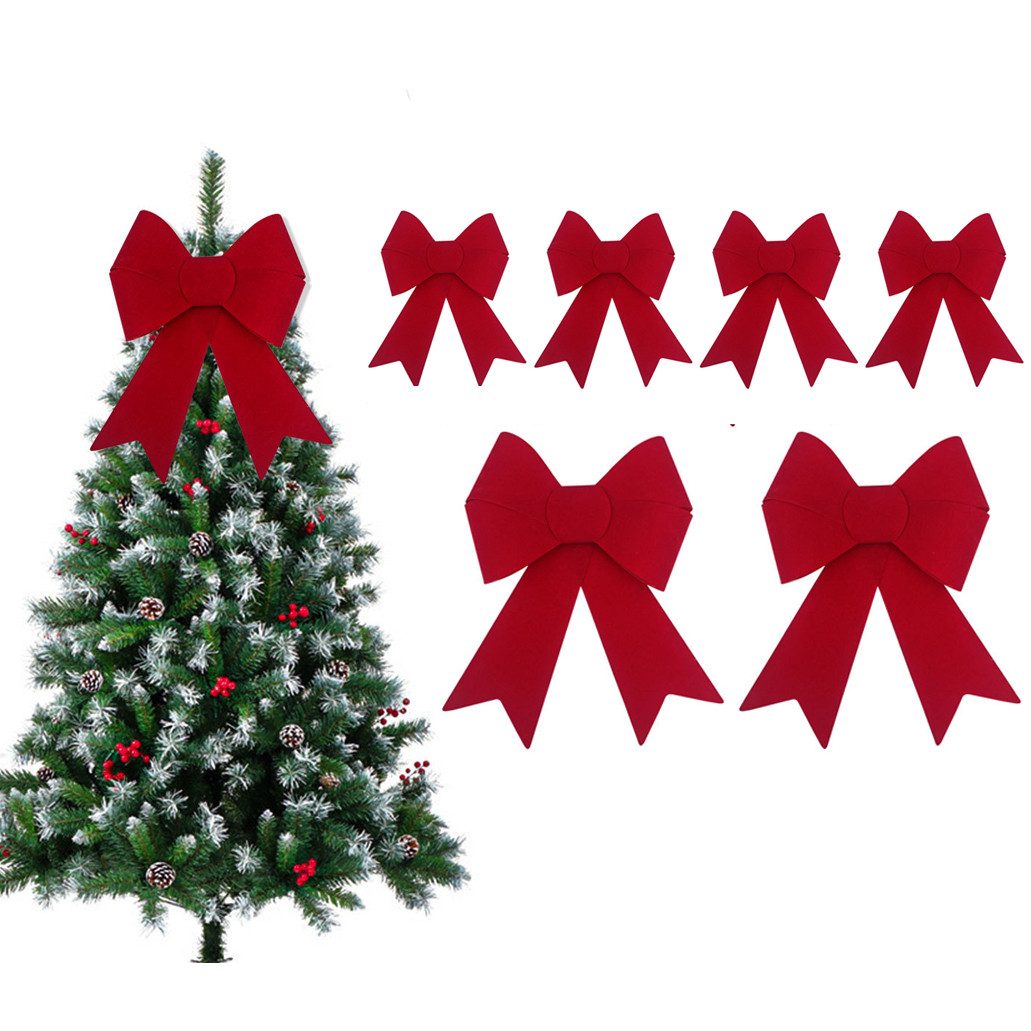 Bomiclss Weihnachtsbaumschleife 5er-Set Weihnachtsbaum-Schleifen, glänzende Weihnachtsbaum-Schleifen Dekoration