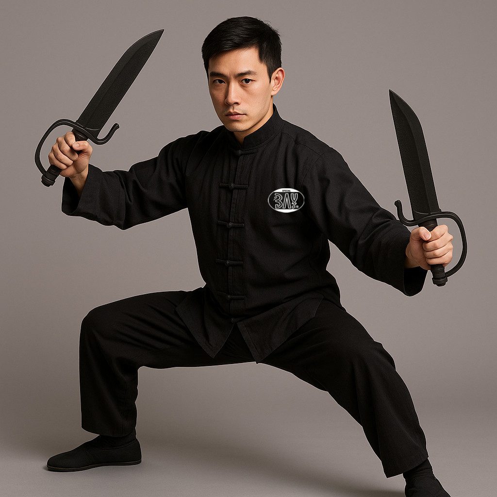 BAY-Sports Asiamesser stumpf Schmetterlingsmesser Kung Fu Wing Chun Butterfly Doppelmesser, Aus Kunststoff für sicheres Training