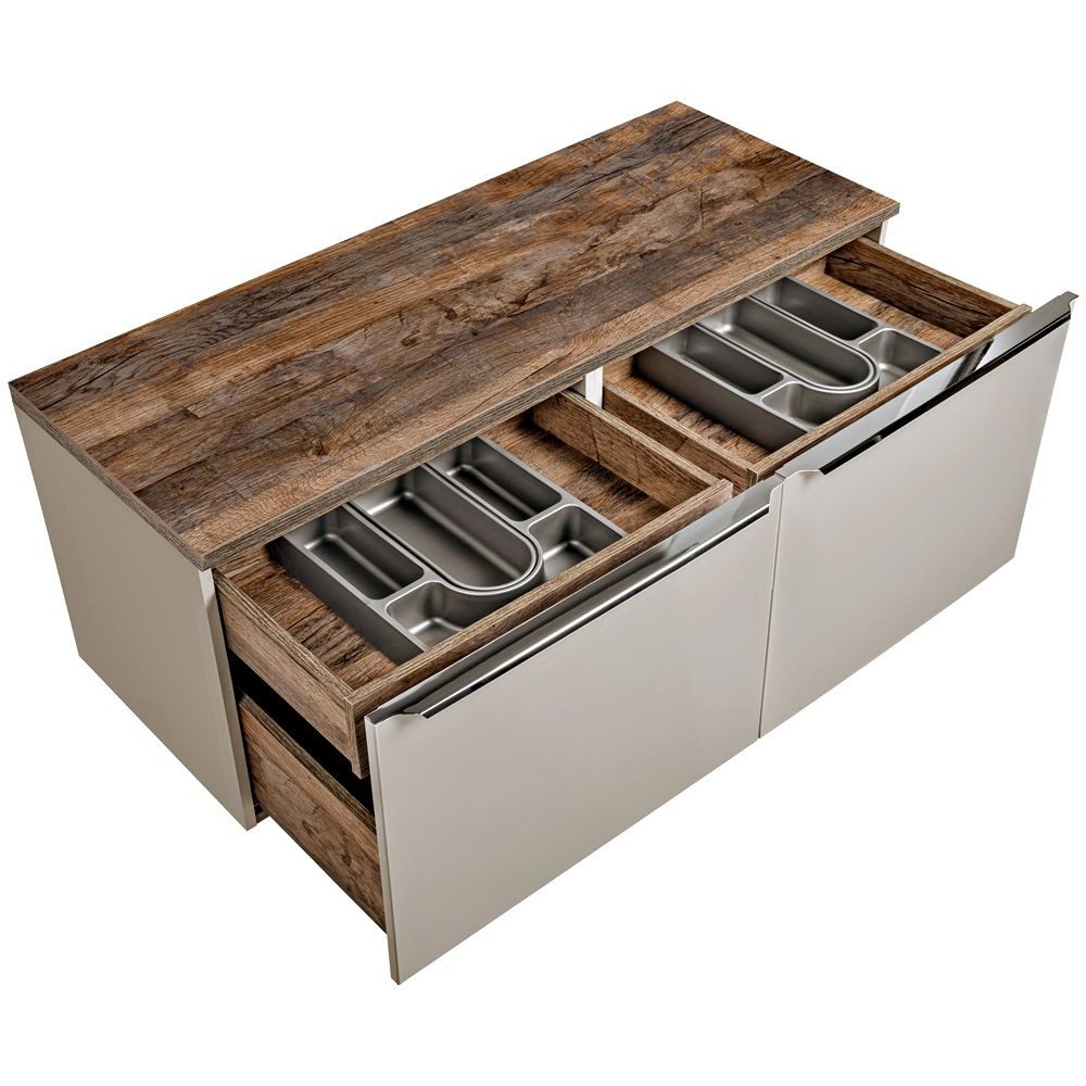 Lomadox Waschbeckenschrank PUEBLA-56-TAUPE taupe mit Vintage Oak 120,4/48,5 günstig online kaufen