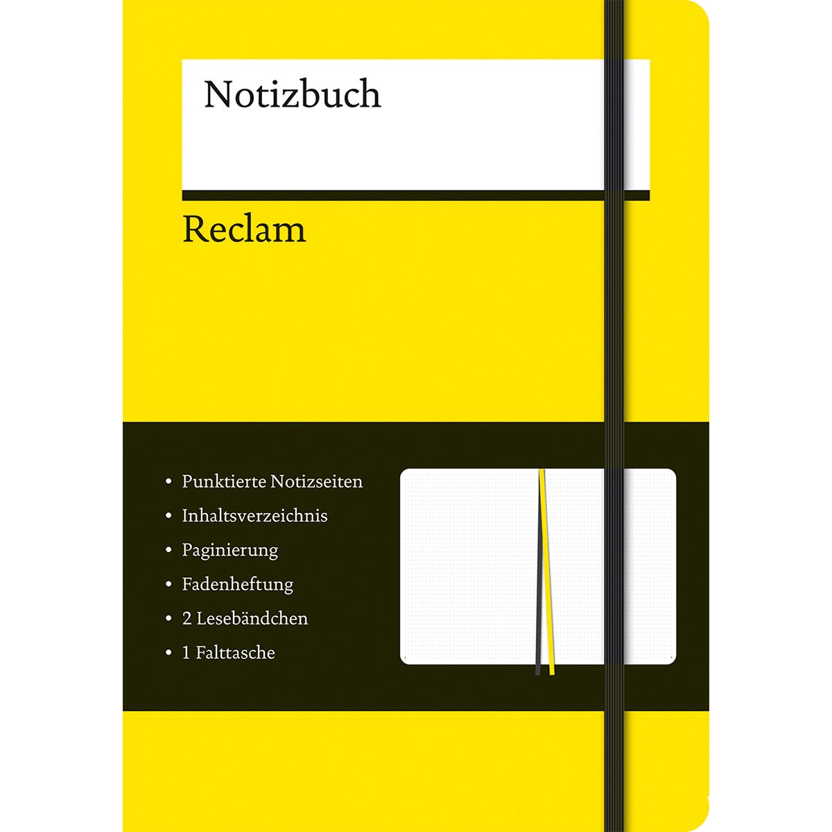 Notizbuch Reclams Notizbuch: Großes Notizbuch (Softcover) im Format A5 mit Gu