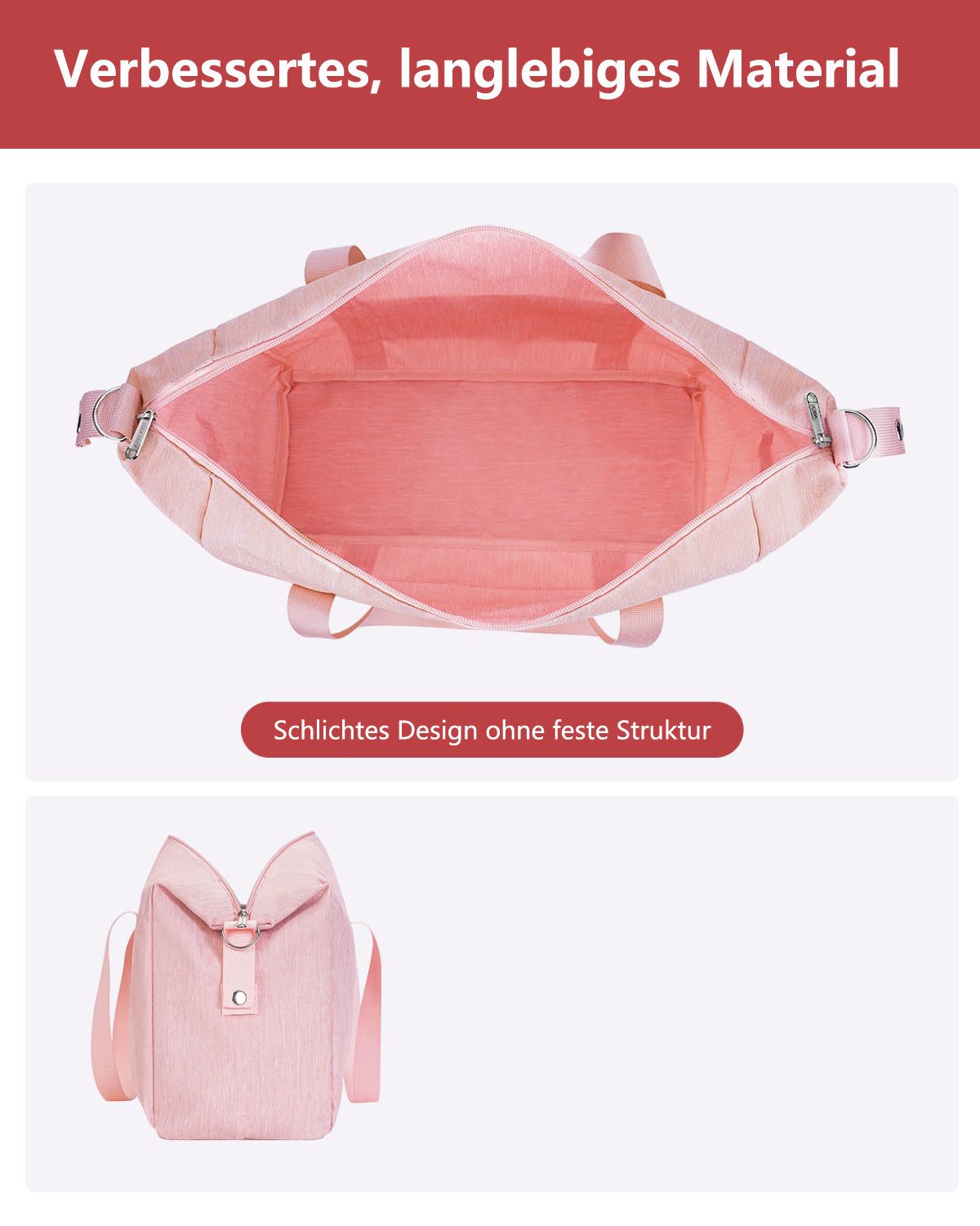 Zaewry Reisetasche Faltbare Reisetasche Handgepäck Tasche Weekender Damen Herren, Sporttasche, Easyjet Handgepäck 44x30x19 cm