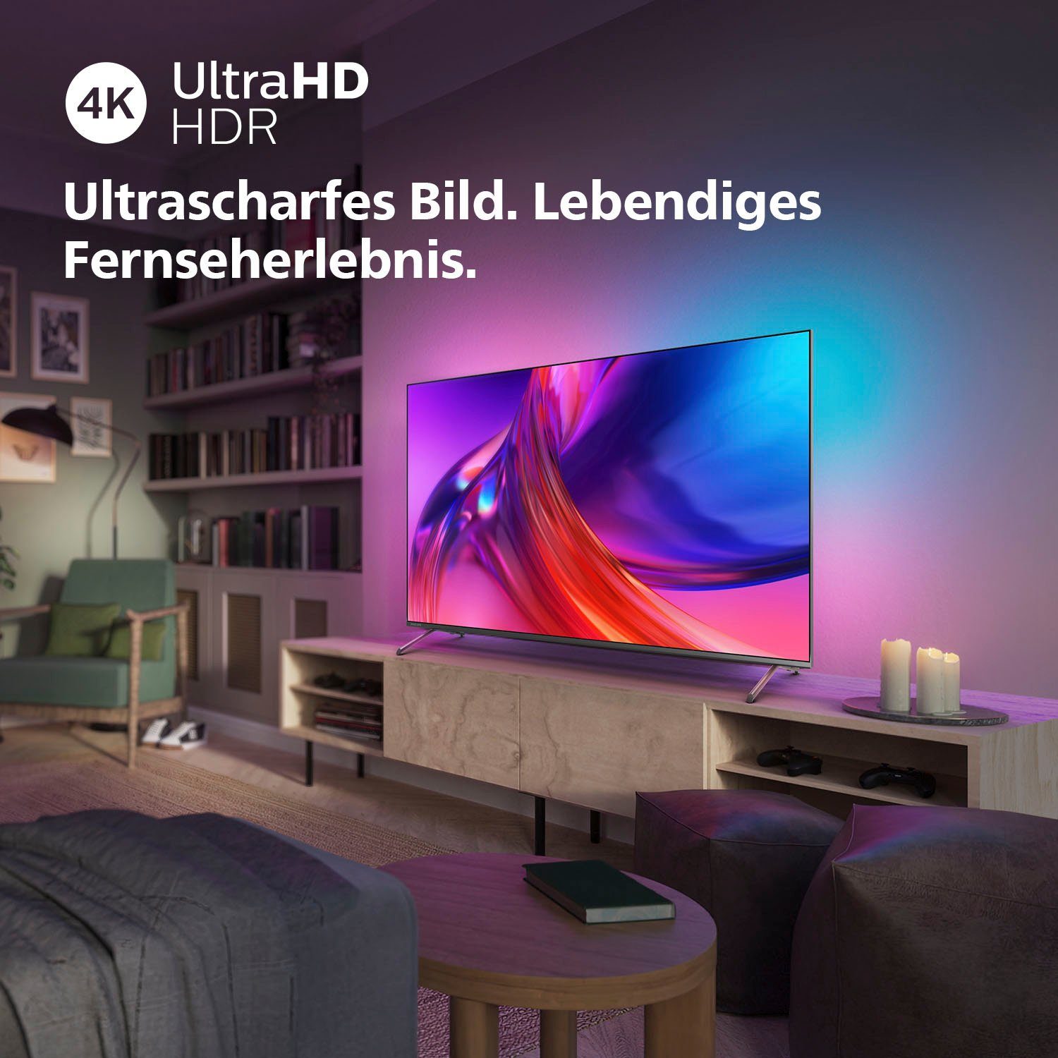 (215 TV, LED-Fernseher Philips Google 4K Ultra cm/85 Zoll, HD, 85PUS8808/12 TV, Smart-TV) Android