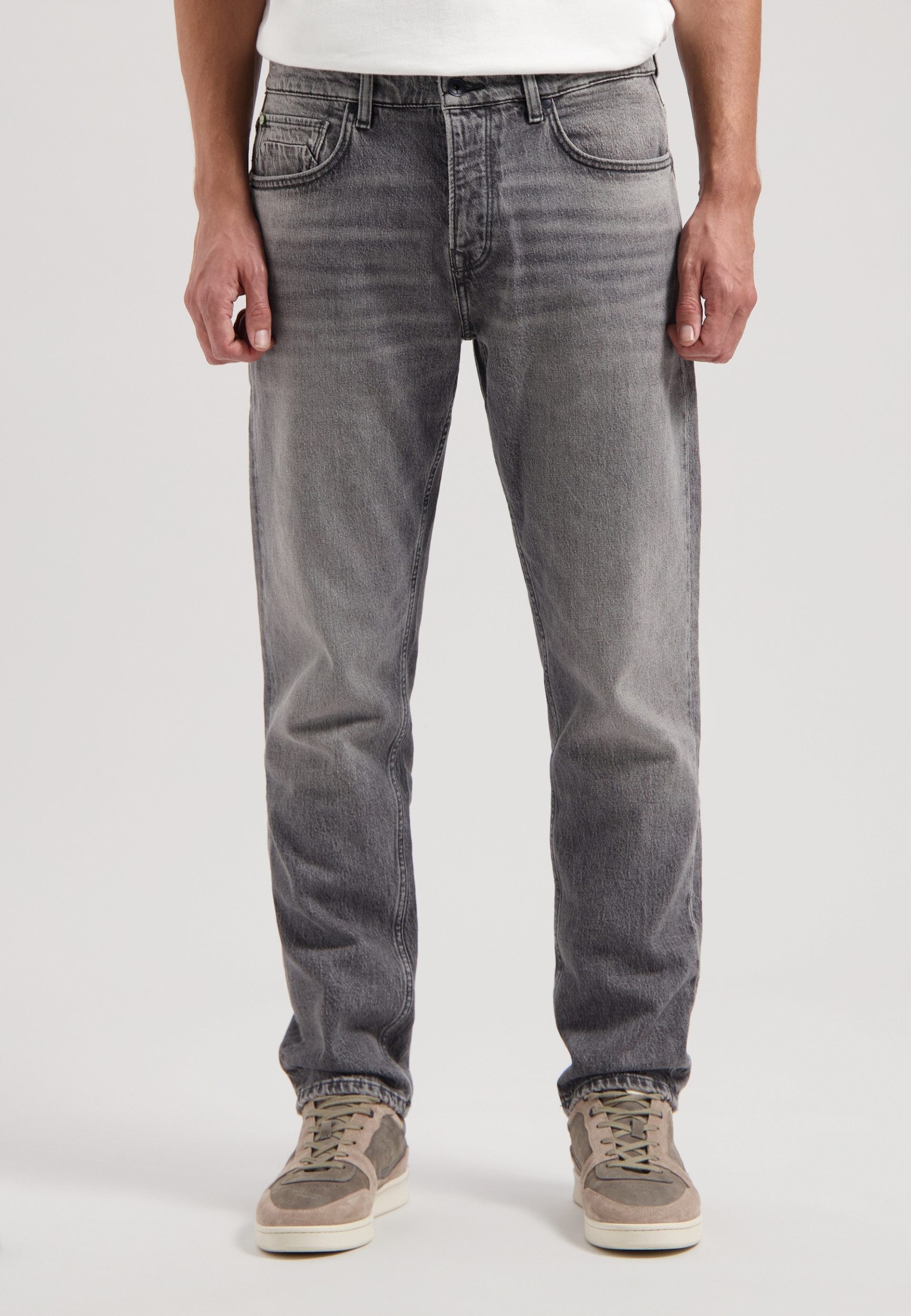 Dstrezzed Loose-fit-Jeans – Stone-Wash Jeans in Polar Grey