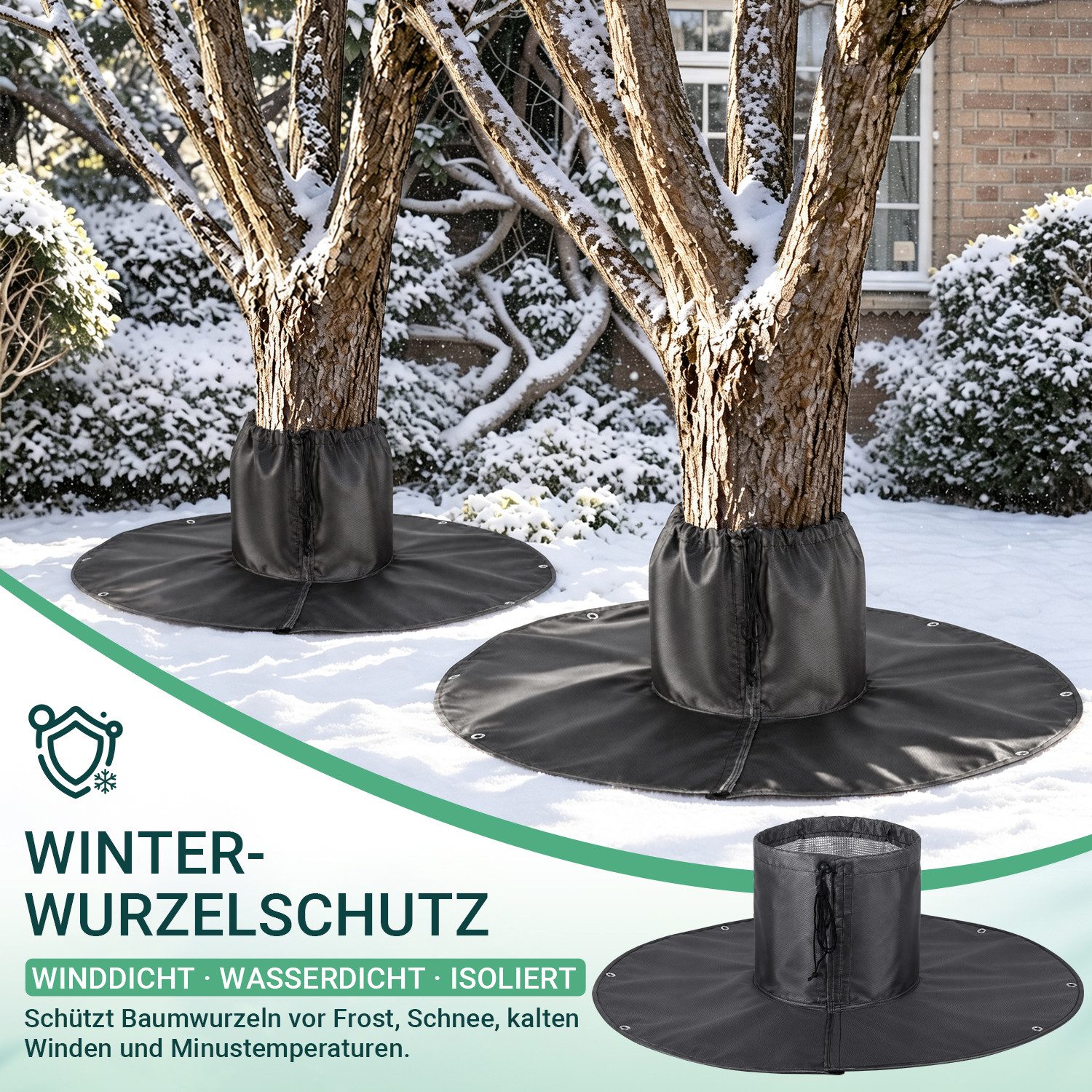Clanmacy Winterschutzvlies 4er Pflanzen Winterschutz Frostschutzmatte Ø100 cm für Bäume – Bild 5 von 5