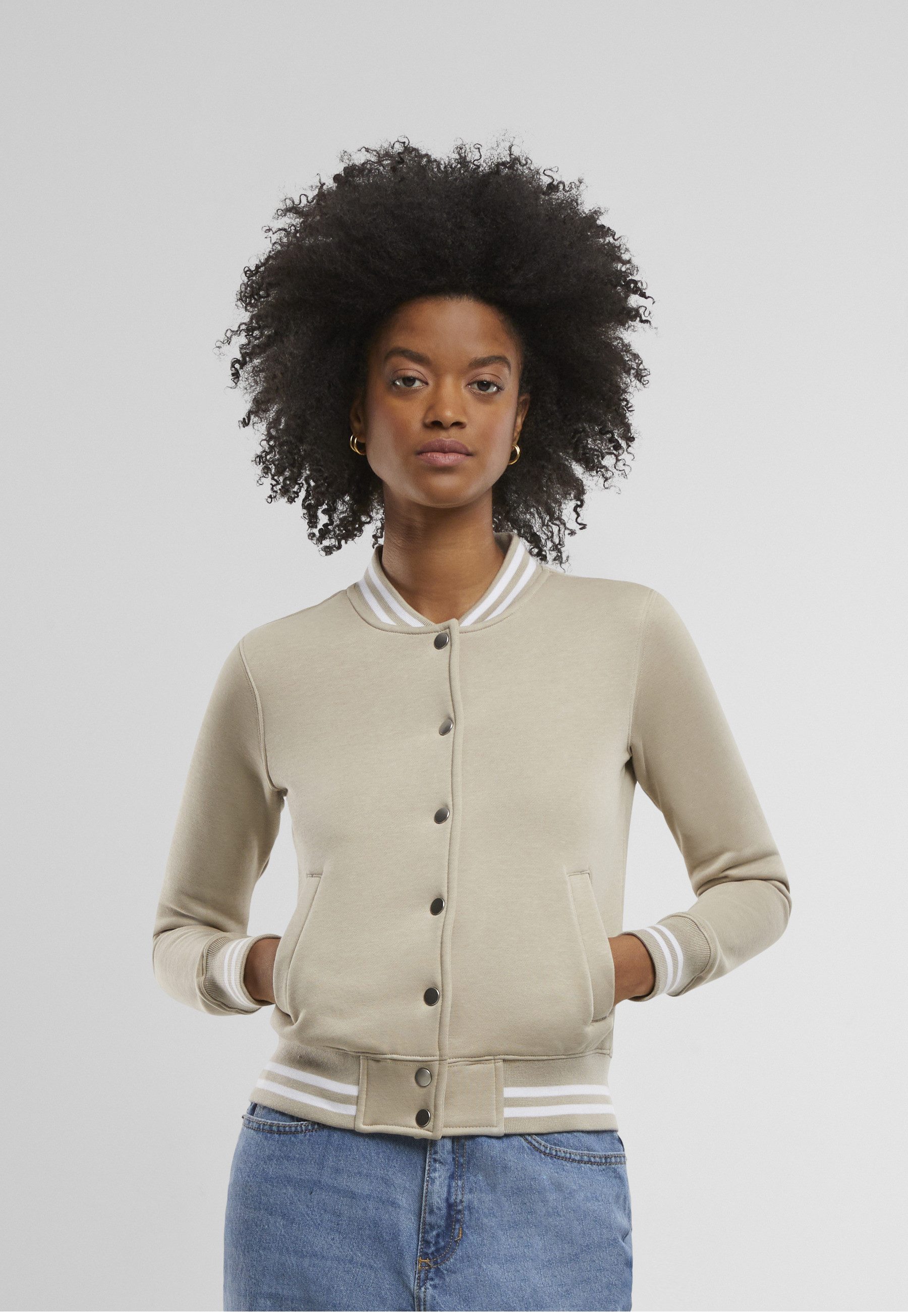 URBAN CLASSICS Funktionsmantel Urban Classics Damen Ladies College Sweat Jacket – Bild 3 von 5