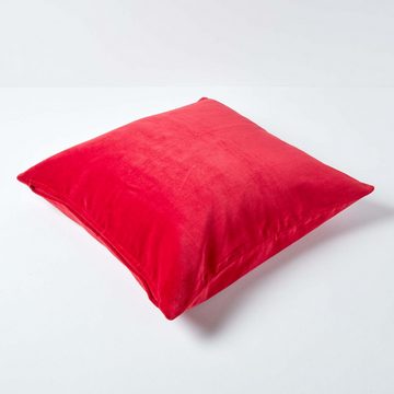 Kissenhülle Samt-Kissenbezug in Rot, 40 x 40 cm, Homescapes