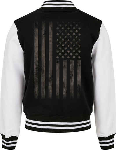 Baddery Collegejacke College Jacke : USA Flagge - Baseball Jacke - Sweat College Jacket hochwertiger Siebdruck; Stick-Patch; auch Übergrößen