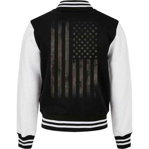 Baddery Collegejacke College Jacke : USA Flagge - Baseball Jacke - Sweat College Jacket, hochwertiger Siebdruck, Stick-Patch, auch Übergrößen