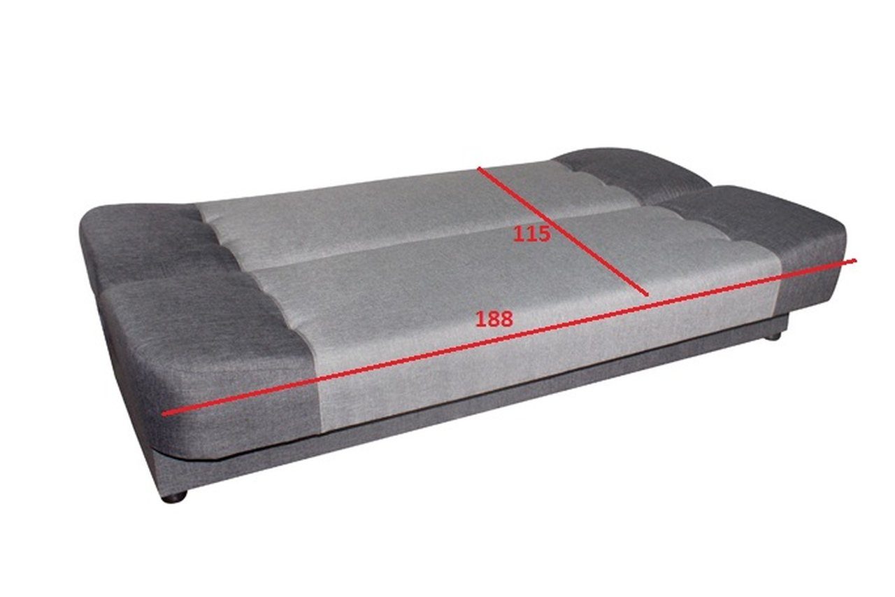 Sofa Zweisitzer-Sofa 2-Sitzer mit Elias Bettzeugbehälter Weiß-Grau - - Siblo Schlaffunktion