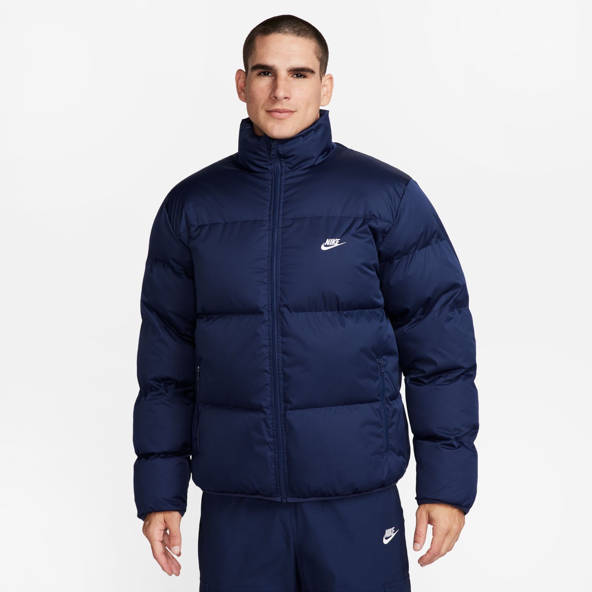 Nike Sportswear Steppjacke M NK CLUB PUFFER NAVY/WHITE TF MIDNIGHT JKT