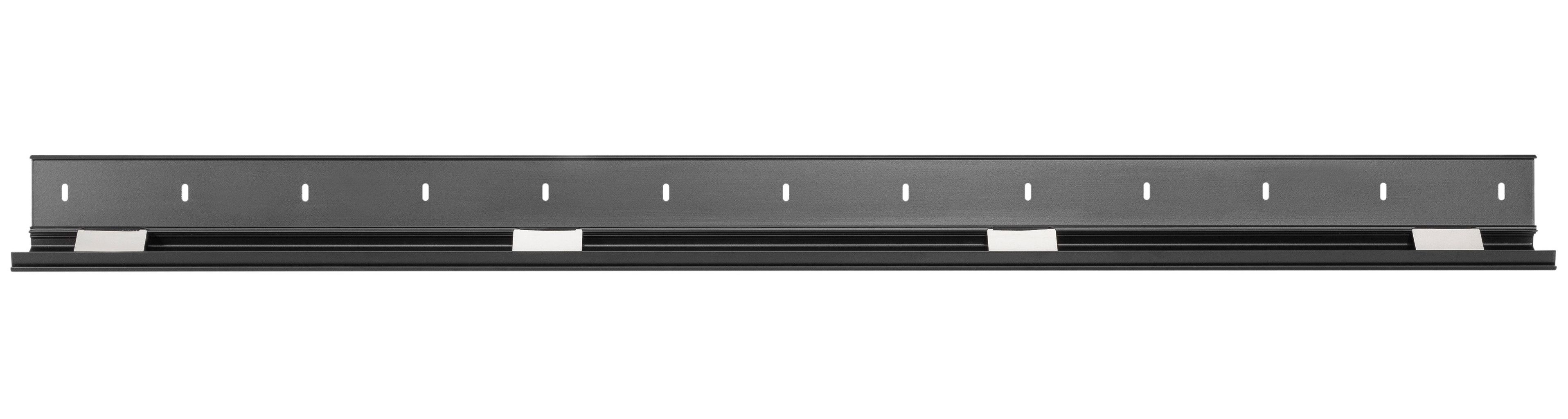 RICOO Kabelführung Kabelkanal Aluminium mit Klappmechanismus schwarz 110cm Z1110-B (1-St., ausklappbar Metall Kabelführung Alu Kabel Organizer flexibel kürzbar), Kabelklemme Kabelmanagement für Wand und Boden 1100 x 60 x 20mm