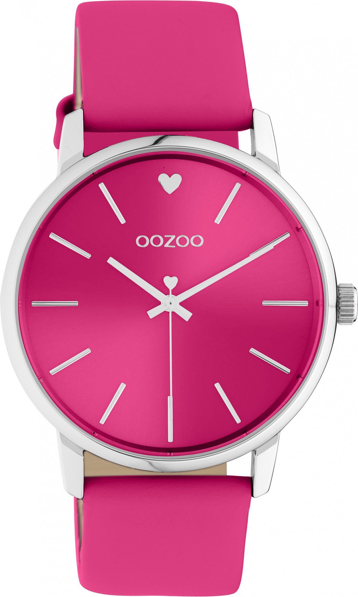 OOZOO Quarzuhr Damenuhr C10989 Armbanduhr Pink Lederband 40 mm günstig online kaufen
