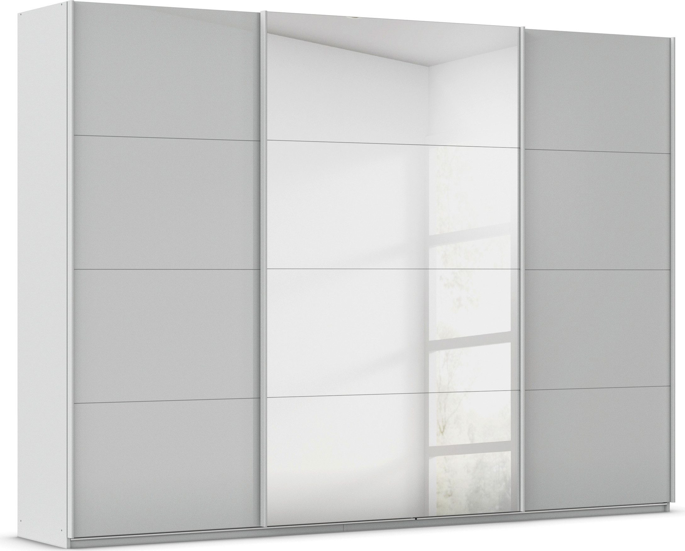 OTTO home Schwebetürenschrank Kleiderschrank Kleiderschränke Schrank Garderobe AGORDO mit Glasfront (Breiten 203/271/315/360 cm, Höhen 210/229 cm) durchdachte Innenausstattung, in 4 Breiten und 2 Höhen MADE IN GERMANY