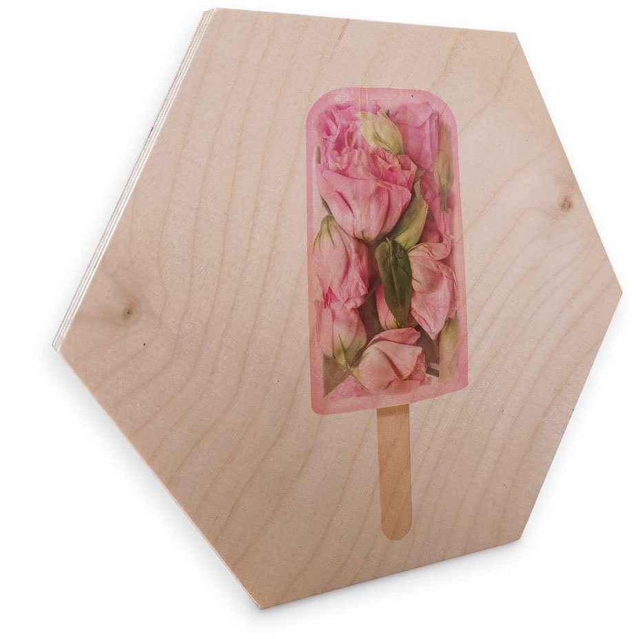 Stiel, St) Eis Holzbild am Blumen Wall-Art (1 Holzbild