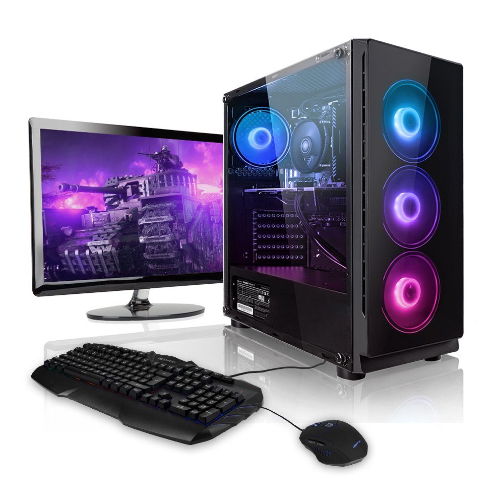 Pc Gamer Pas Cher Avec Ecran Megaport Gaming-PC (24, AMD AMD Ryzen 5 2600 6x3,40 GHz, GeForce GTX