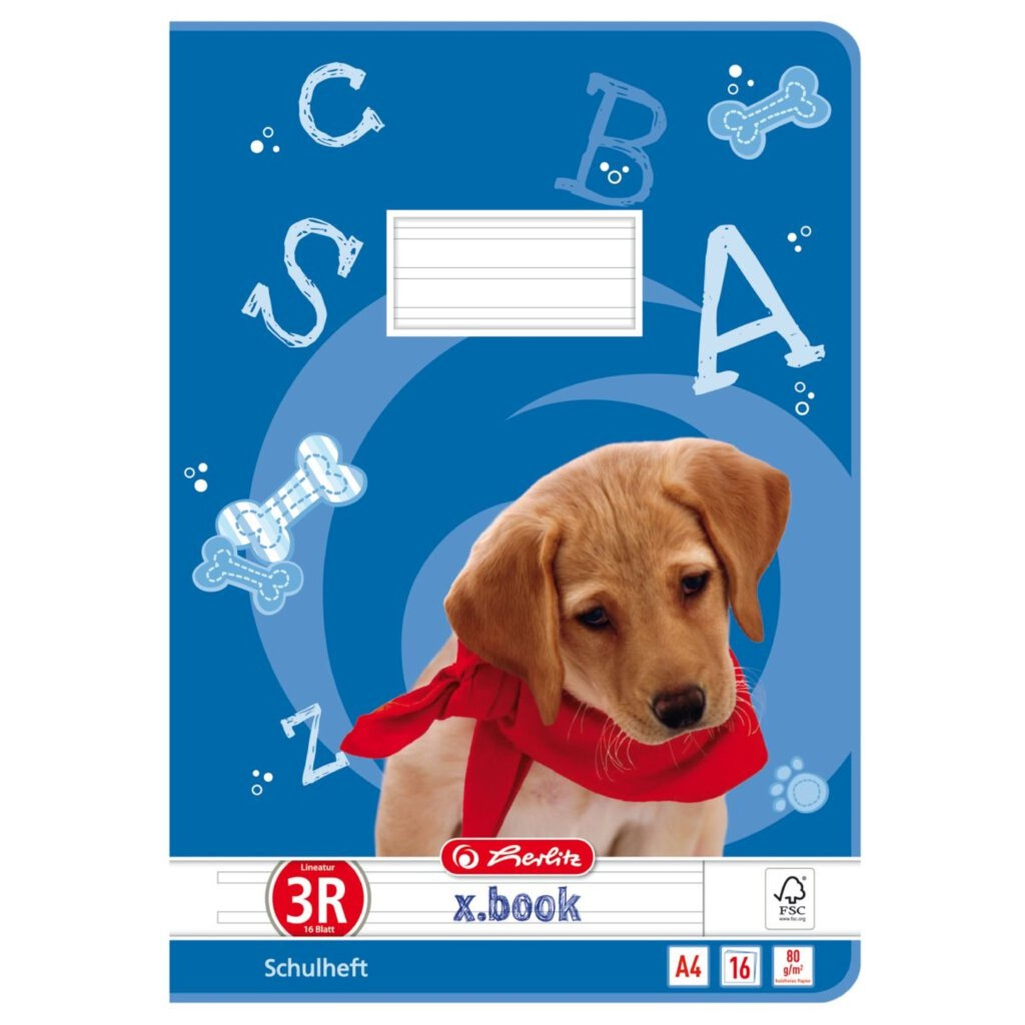Herlitz Schulheft Herlitz Heft A4 16 Blatt Lineatur 03 mit Ra FSC Mix
