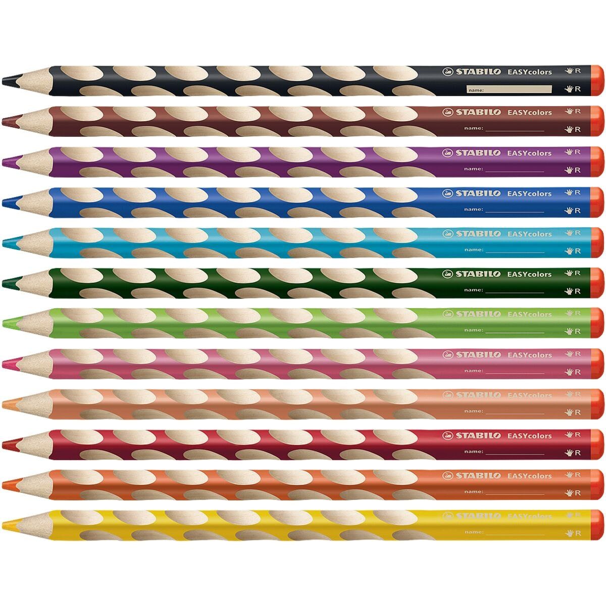 STABILO Buntstift EASYcolors, (12-tlg), mit bruchsicherer Mine