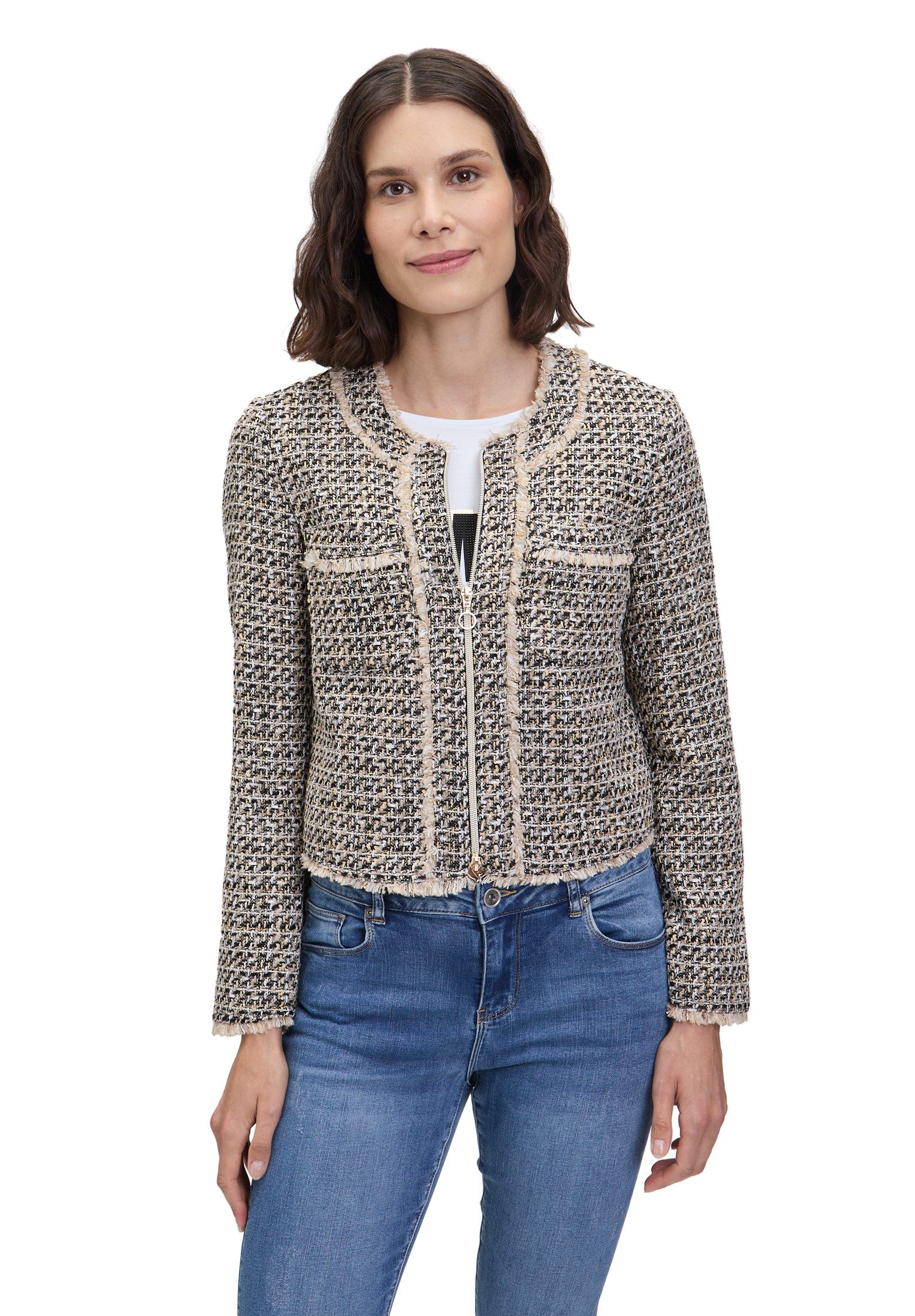 Jackenblazer Betty Barclay Blazer-Jacke mit Fransen