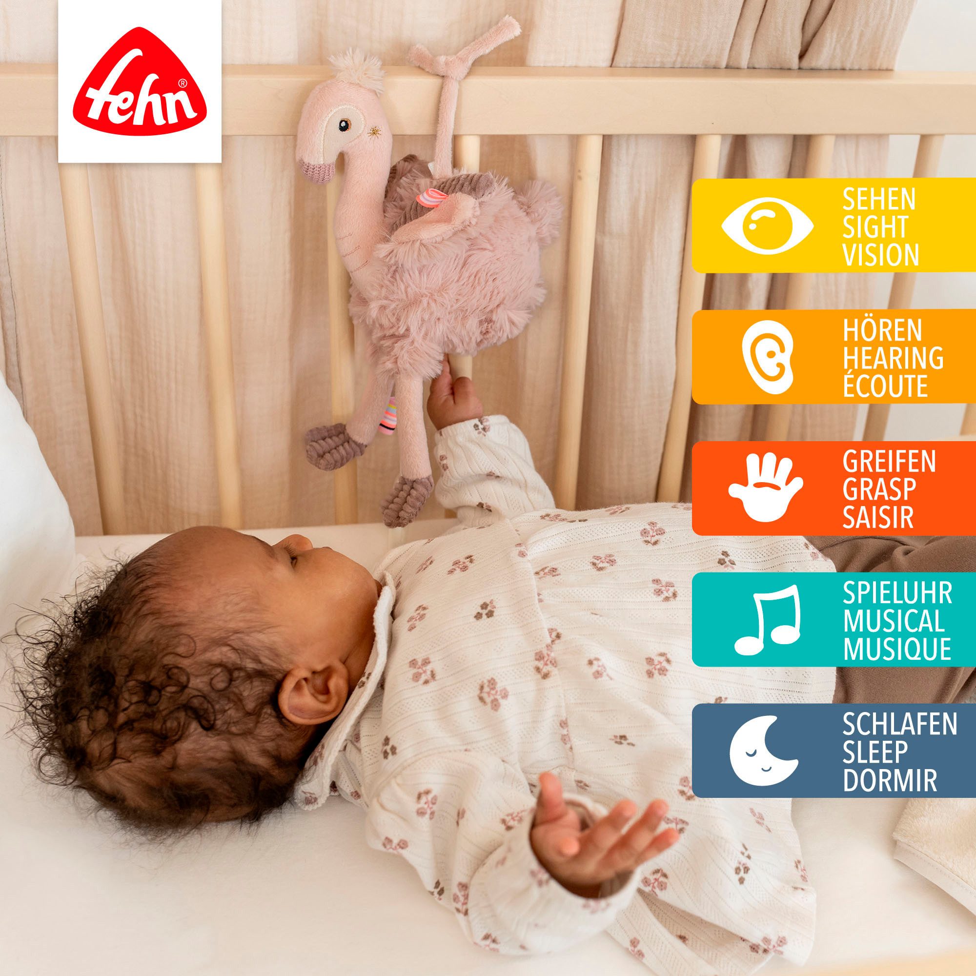 Fehn Spieluhr Lazy, Crazy & Pink, Flamingo günstig online kaufen
