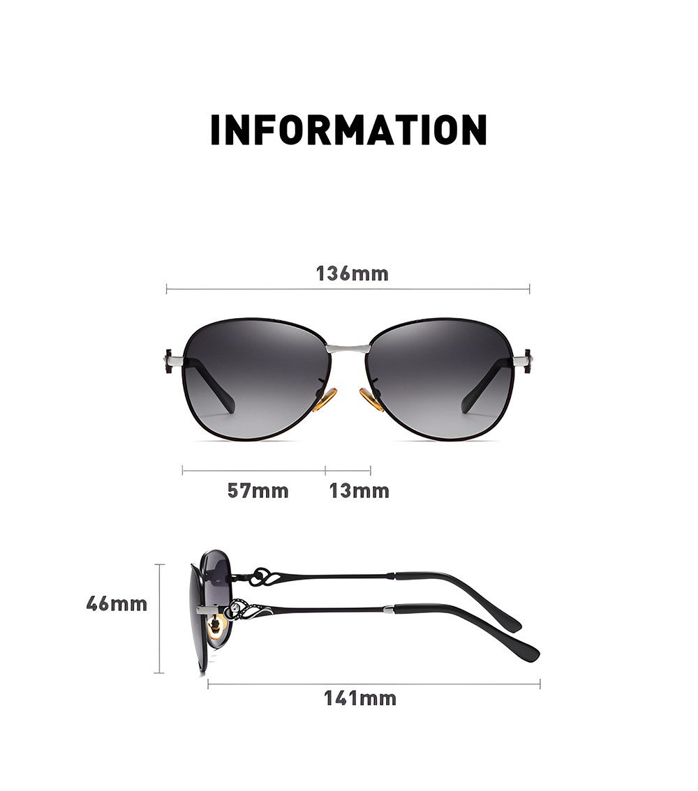 PACIEA Sonnenbrille Damen UV Schutz Polarisiert Metall Elegant Outdoor