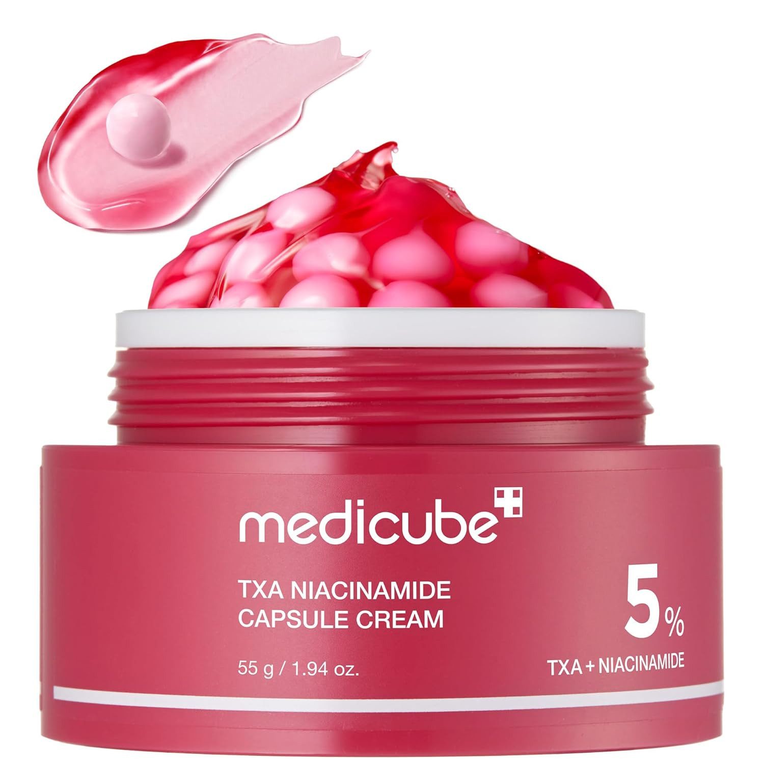 Medicube Anti-Aging-Augencreme TXA + Niacinamid Kapselcreme Dual-Glow, Mit reiner Tranexamsäure & Niacinamid, Strahlende Haut & sichtbar ebenmäßiger Teint