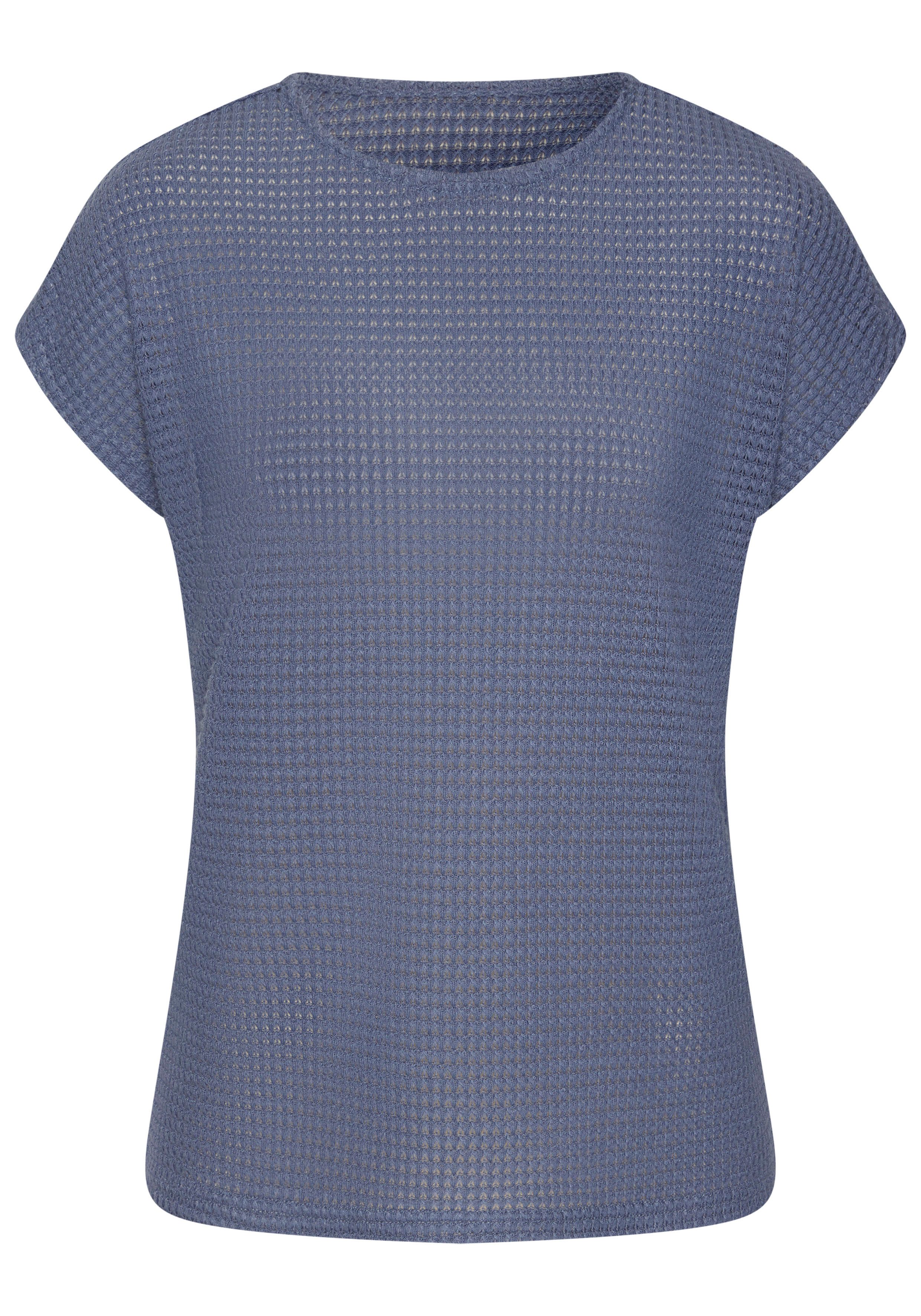 Vivance by Lascana Kurzarmshirt mit Waffelstruktur (2er-Pack) aus bügelfreier Strickqualität – Bild 5 von 5