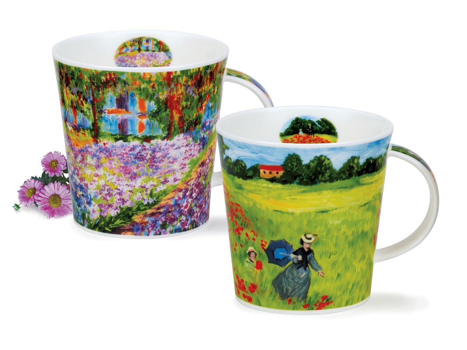 Dunoon Tasse 2er Set Becher Cairngorm Giverny Fine Bone China Kaffeetasse 480ml, 2-tlg., Spülmaschinengeeignet