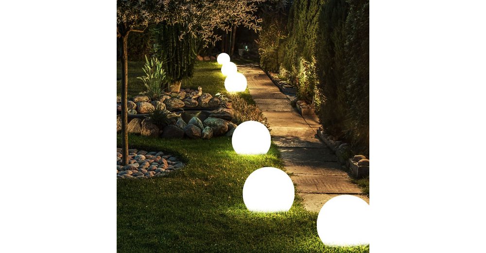 LED Gartenleuchte, 6er Set LED Außen Solar Lampen 10cm Kugel
