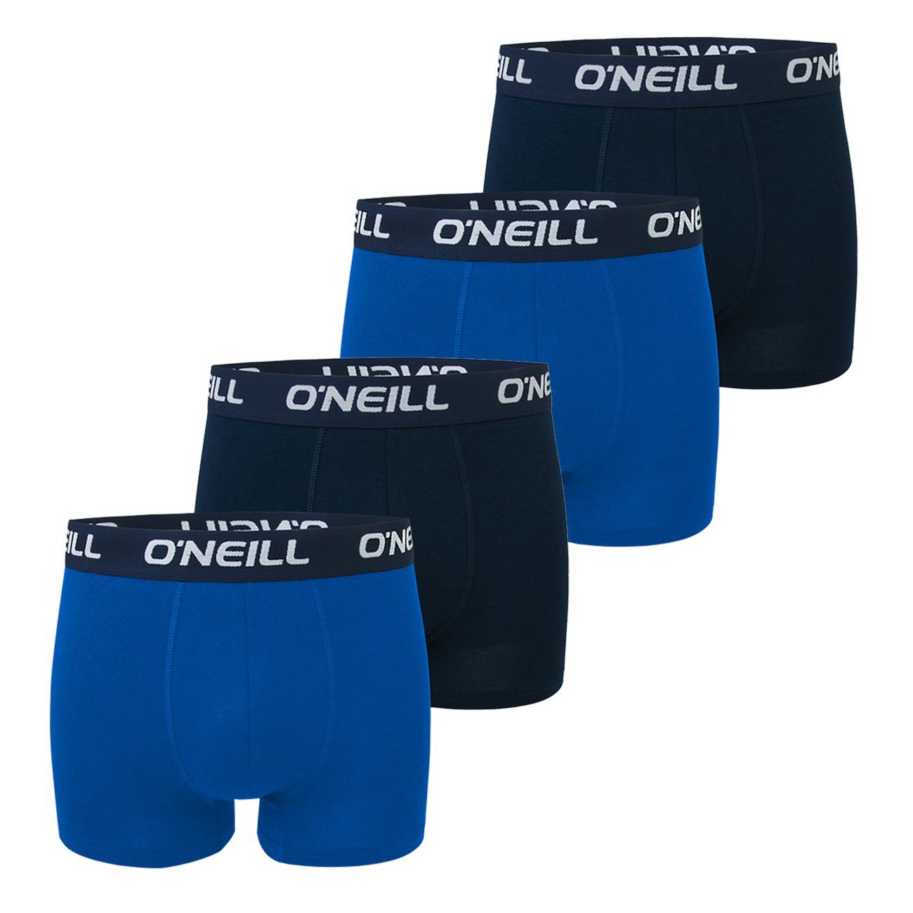 O'Neill Boxershorts Men boxer O'Neill plain Multipack (4-St) mit Logo Webbund 4x Cobalt Marine (4749P)
