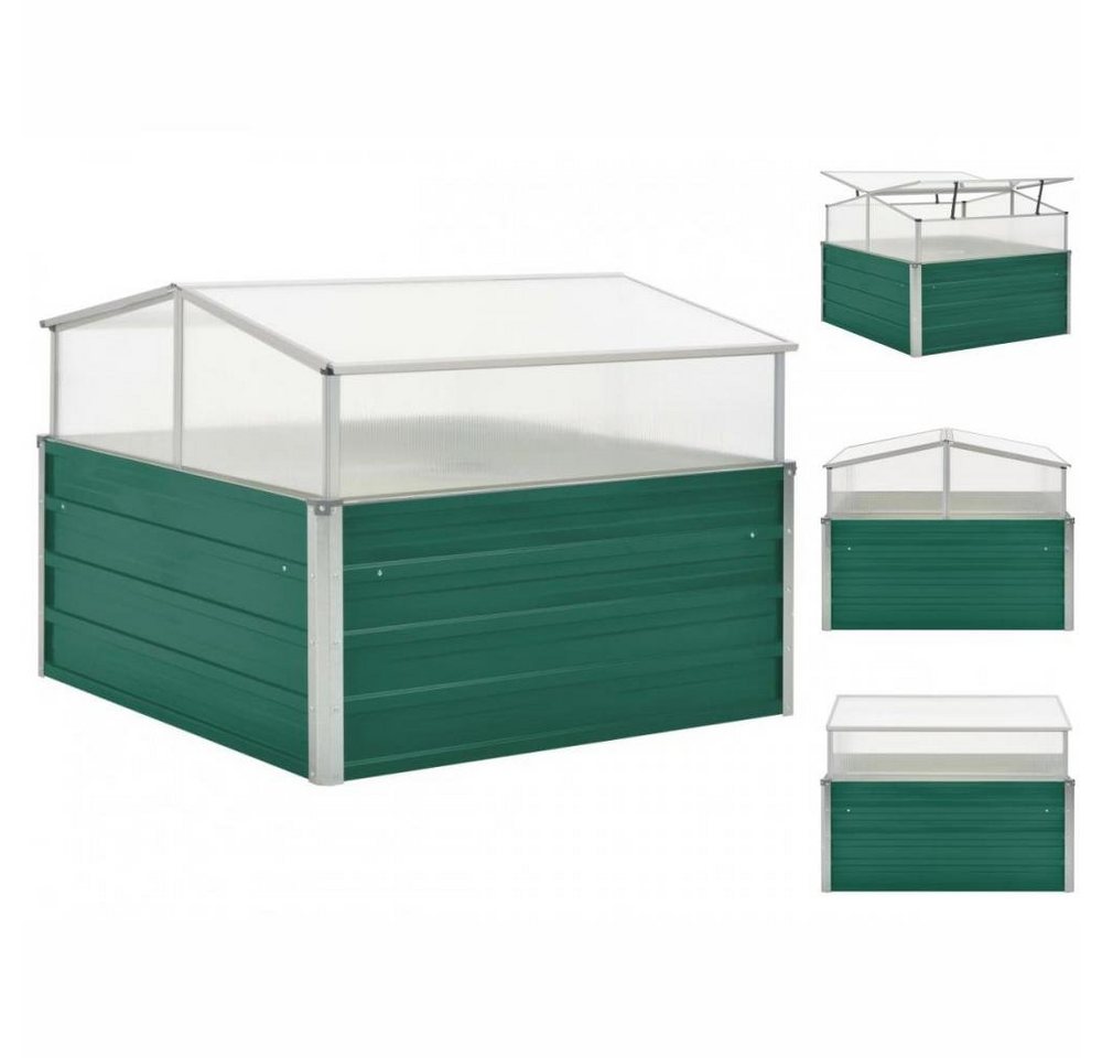 vidaXL Hochbeet Gewächshaus Grün 100x100x77 cm Verzinkter Stahl grün vidaXL Hochbeet Gewächshaus Grün 100x100x77 cm Verzinkter Stahl grün