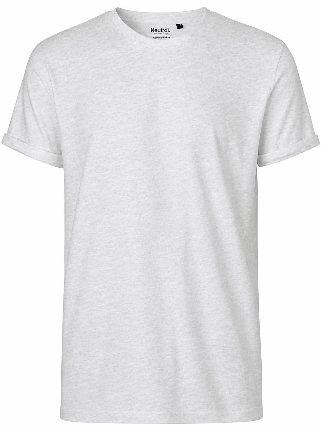 Neutral Rundhalsshirt Herren Roll Up Sleeve T-Shirt / 100% Fairtrade Baumwolle