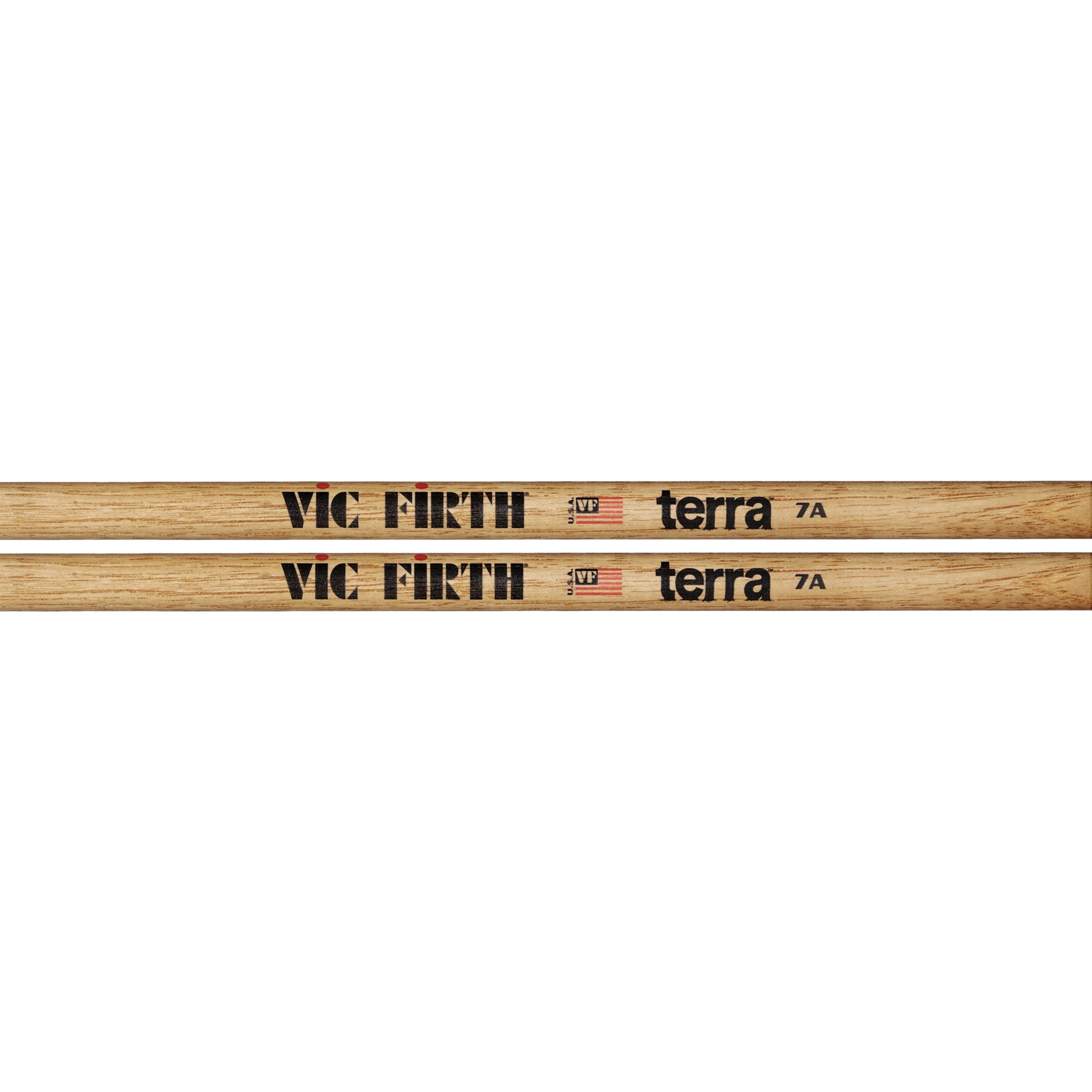 Vic-Firth Drumsticks (Sticks, Beater und Mallets, Drumsticks Holztip), Terra 7A Hickory Sticks - Drumsticks