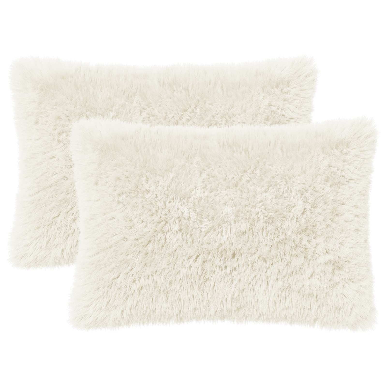 vidaXL Kissenbezug Kissenbezug 2 pcs HEERLEN Weiß 40 x 60 cm PV Fleece, (2 Stück)