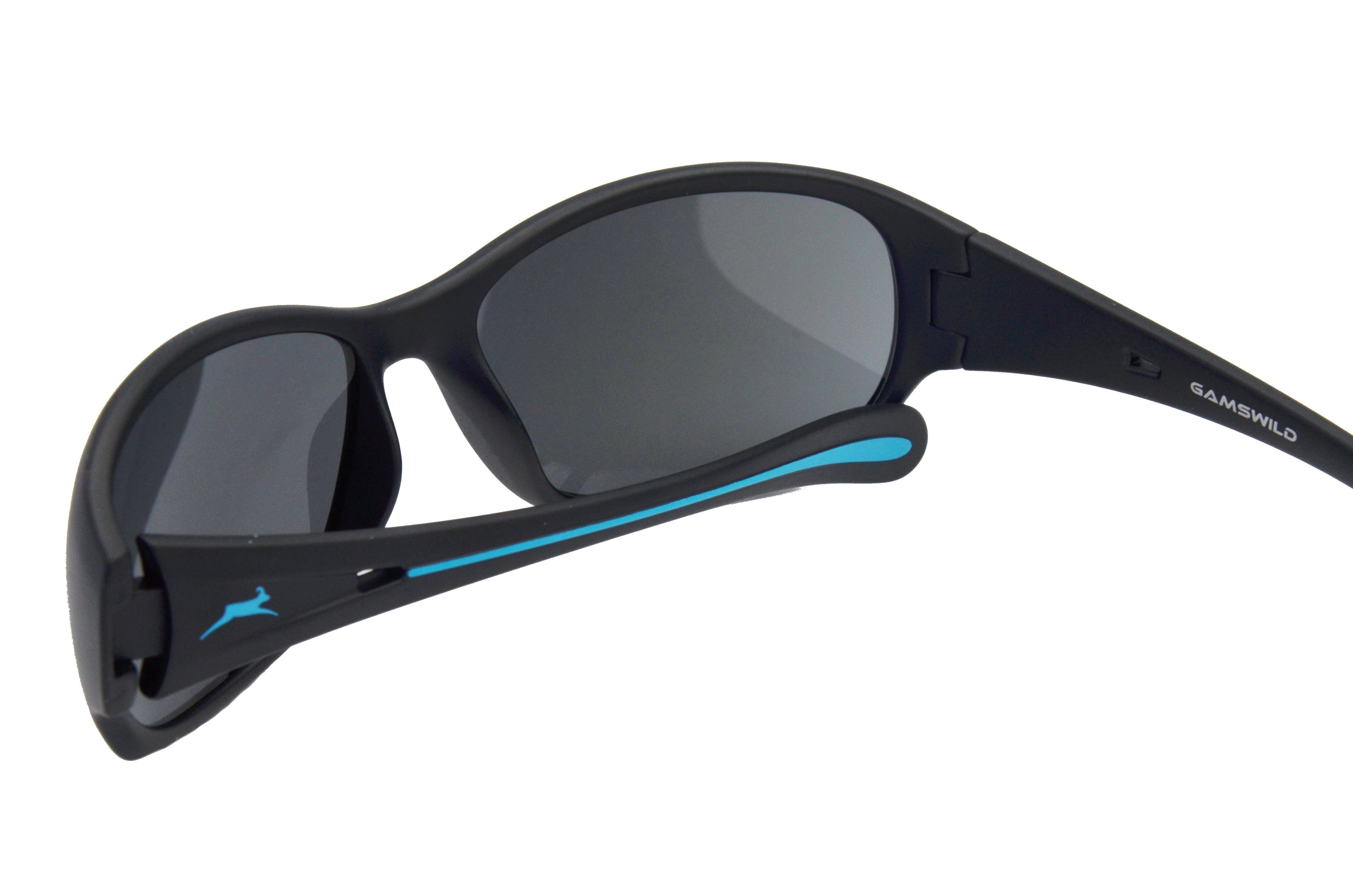 Gamswild Sonnenbrille WS2424 Damenmodell schmal Damenbrille Fahrradbrille, geschnittenes schwarz-pink, braun-grün, Skibrille Sportbrille schwarz-blau