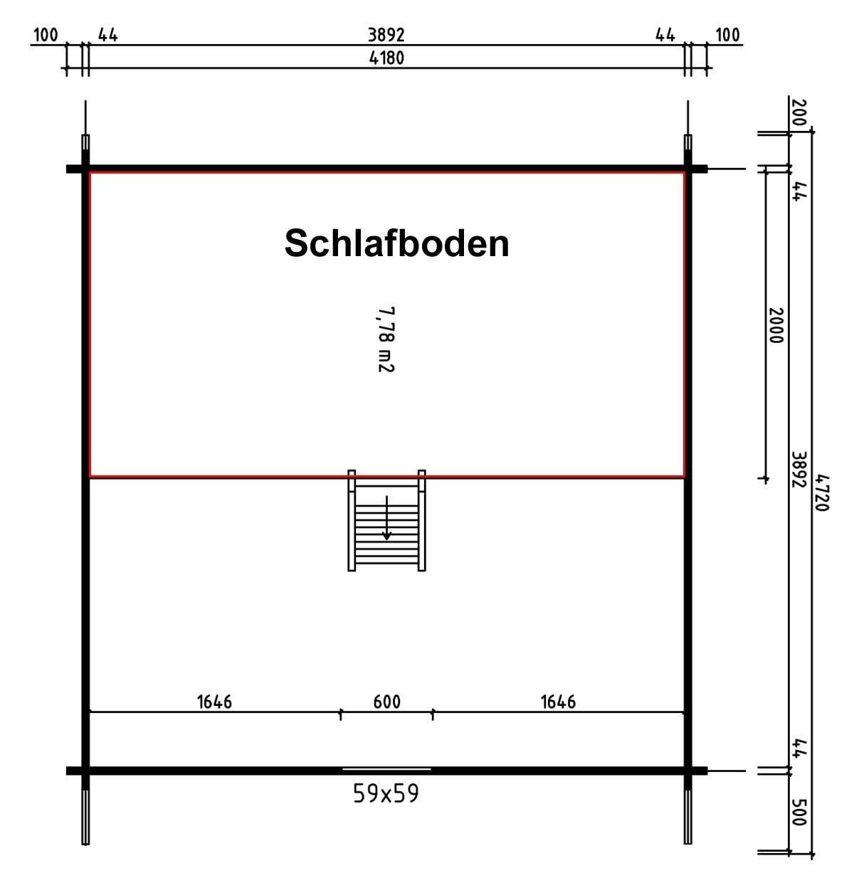 ISO, 44 cm 461x472 Alpholz Schwedenhaus Gartenhaus BxT: