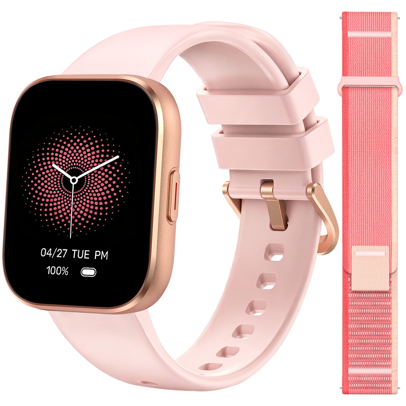 Sytifro Smartwatch Damen Herren, Fitness Tracker Uhr mit Bluetooth-Anrufe Smartwatch (Full Touch Square Fine Sportuhr Damen cm), verfügbar für IOS und Android.