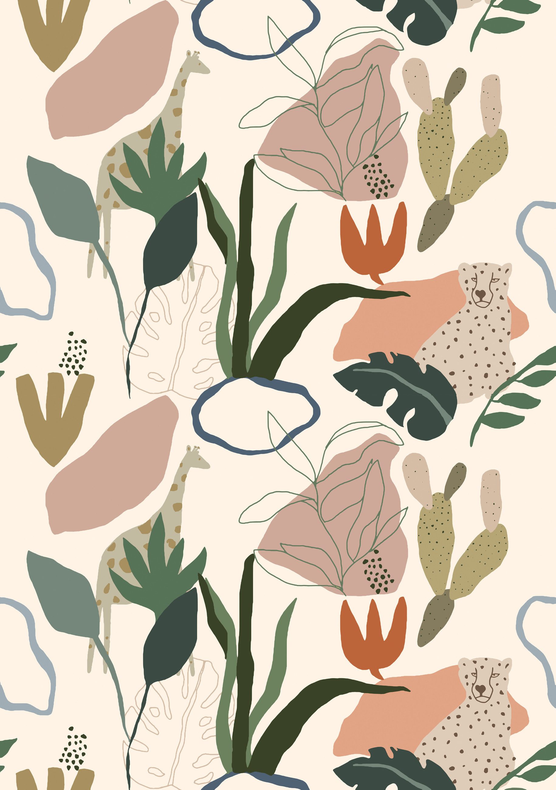 Fototapete Safari in Rosa, Roomblush - RB246