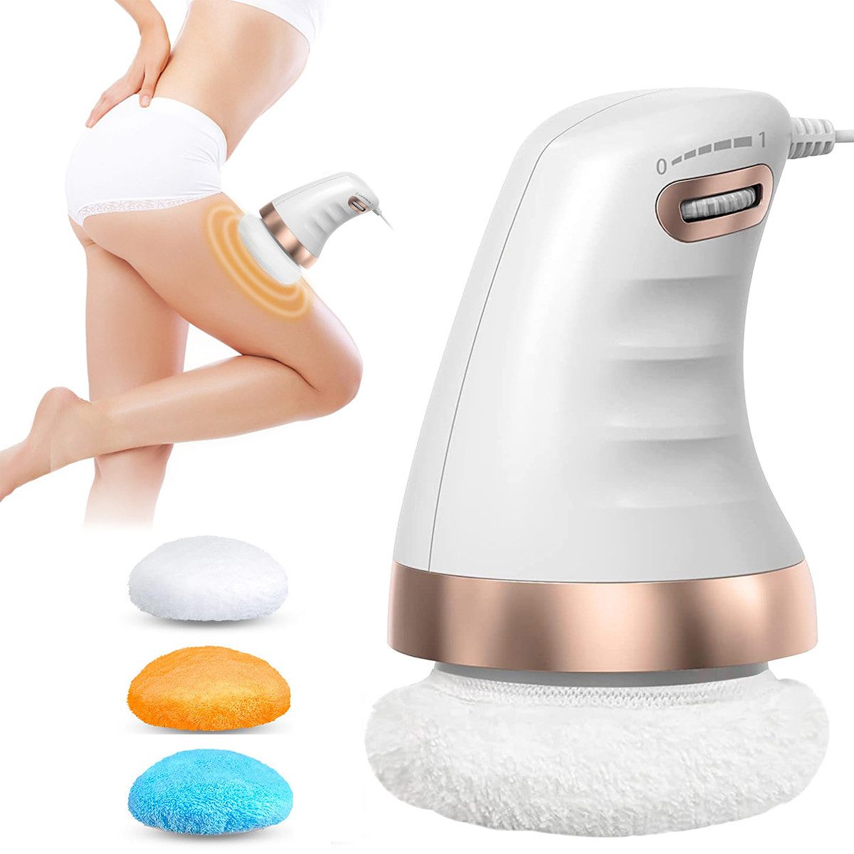 Massagegerät Anti-Cellulite Handmassagegeräte mit 3 Pads für Bauch, Beine & Arme