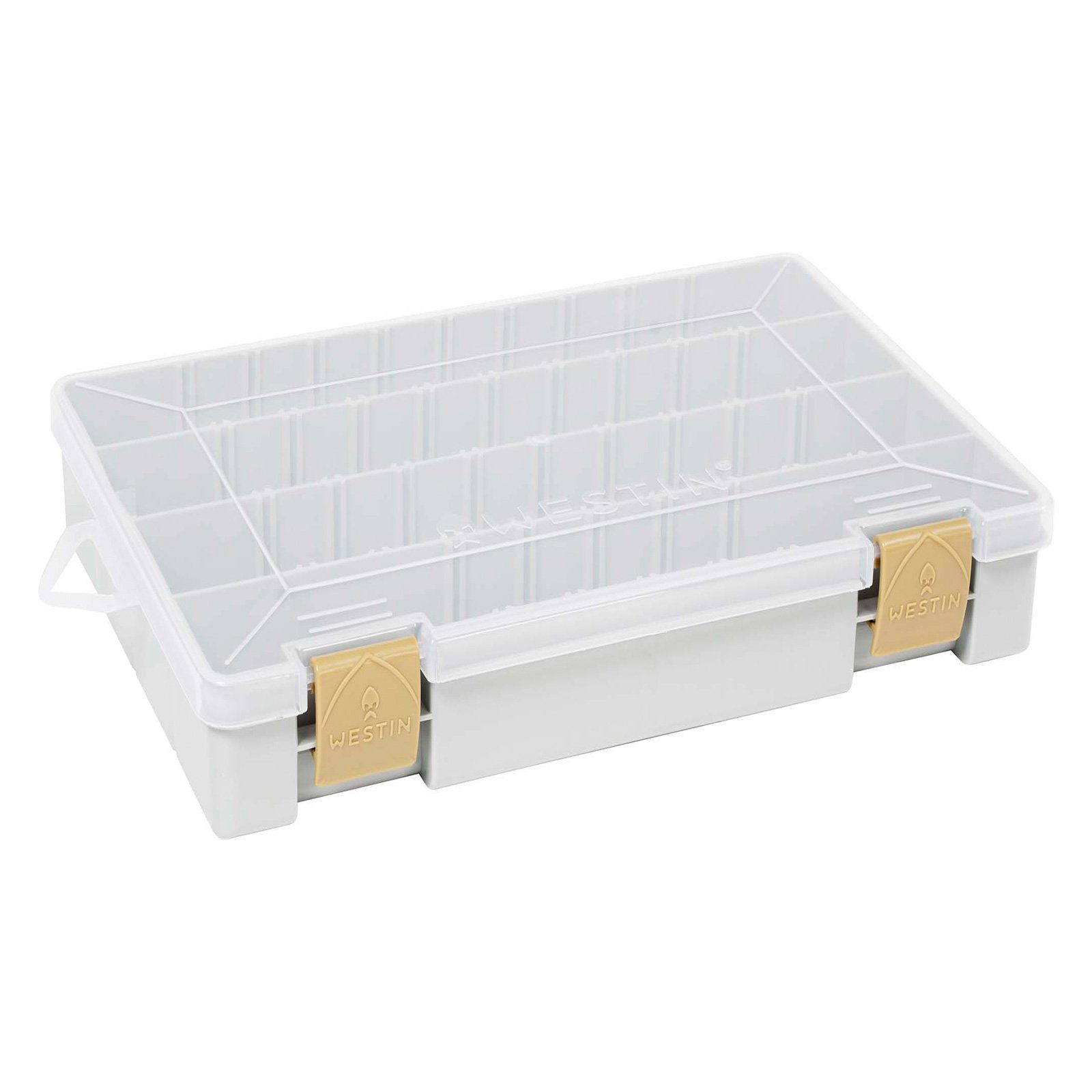 WESTIN Angelkoffer, Westin W3 Tackle Box 27,5x18,5x4,5cm Grey/Clear Angelbox