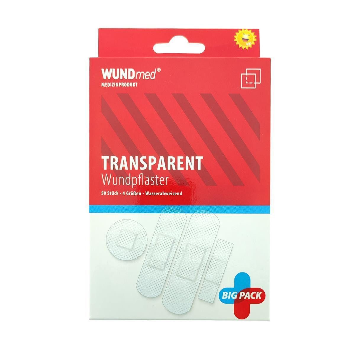 Wundmed Wundpflaster Transparente Pflaster 50 Stück (Stück, 50 St., Pflaster), Wundpflege transparent Erste Hilfe Wundpflaster