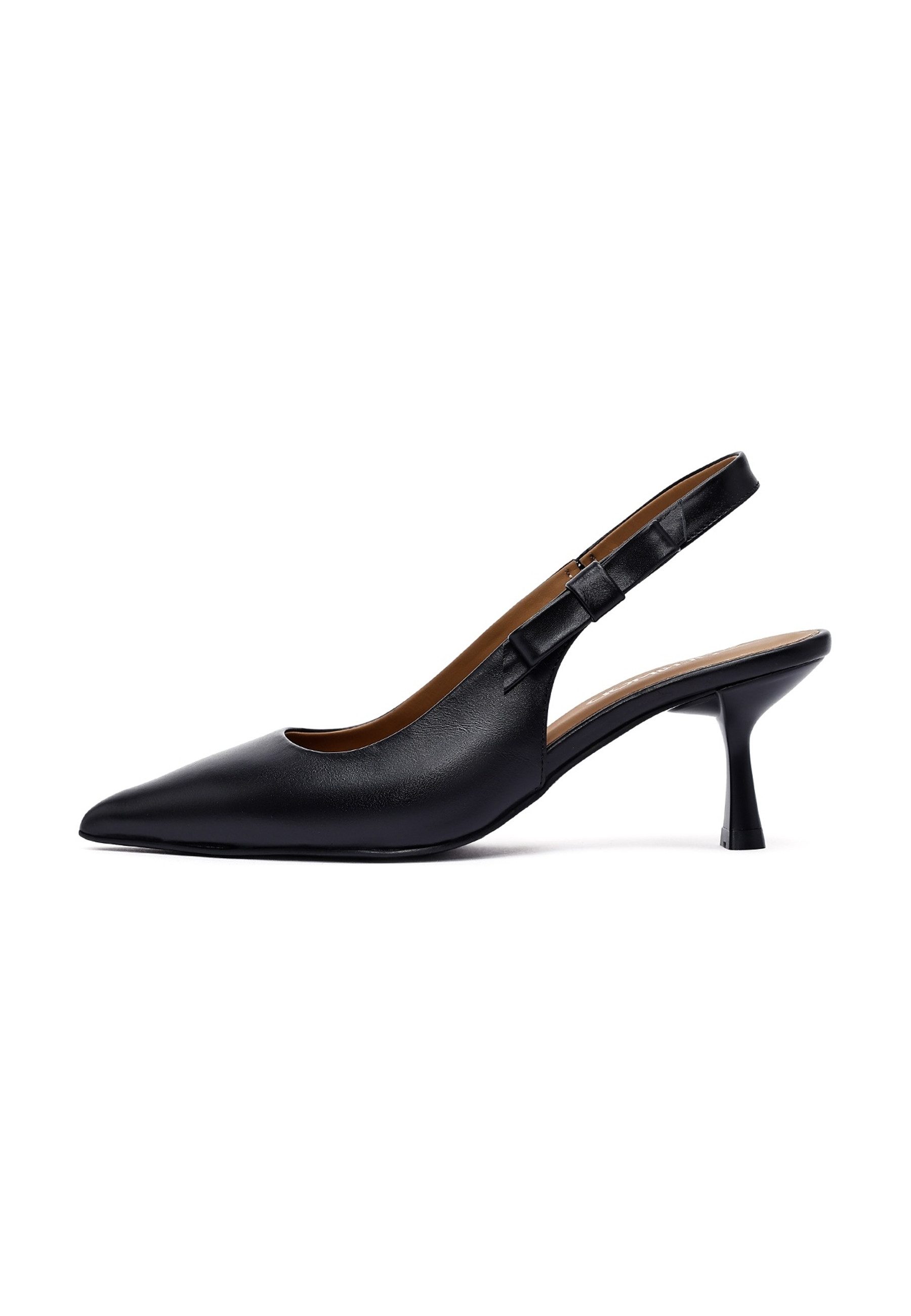 Slingback-Pumps aus Leder mit hohem Absatz Pumps