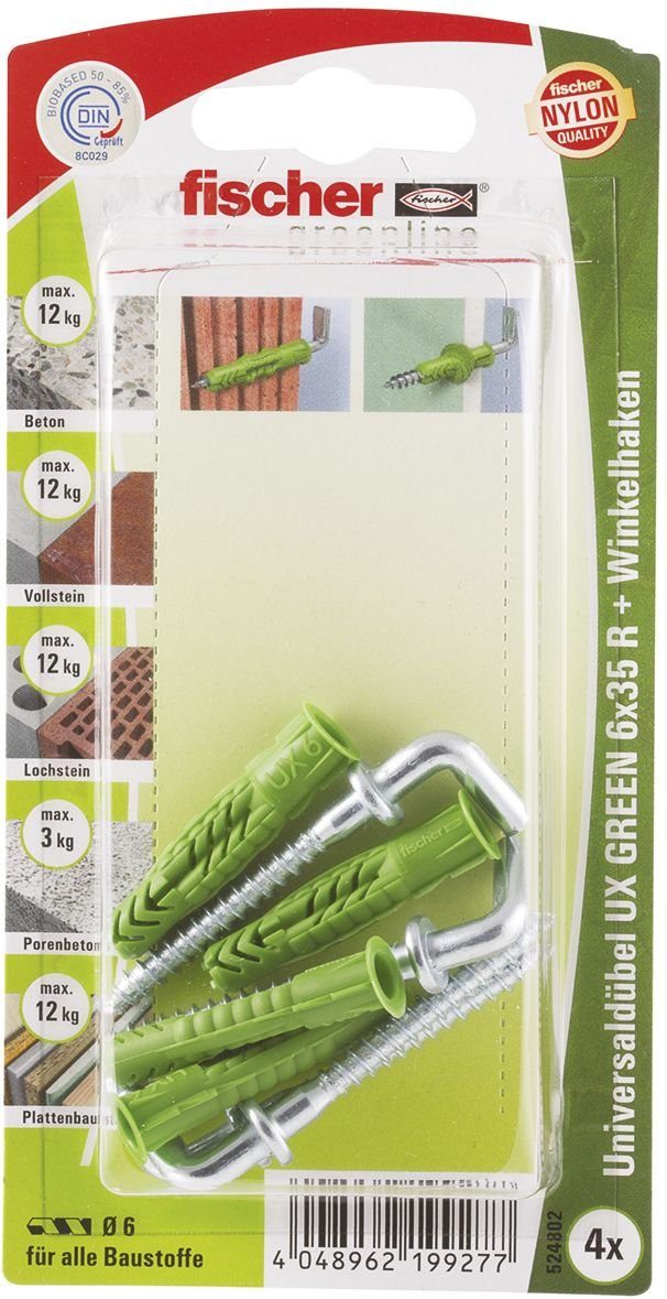 Thumbnail - fischer Schrauben- und Dübel-Set Fischer Universaldübel-Set UX green 6.0 x 35 mm -