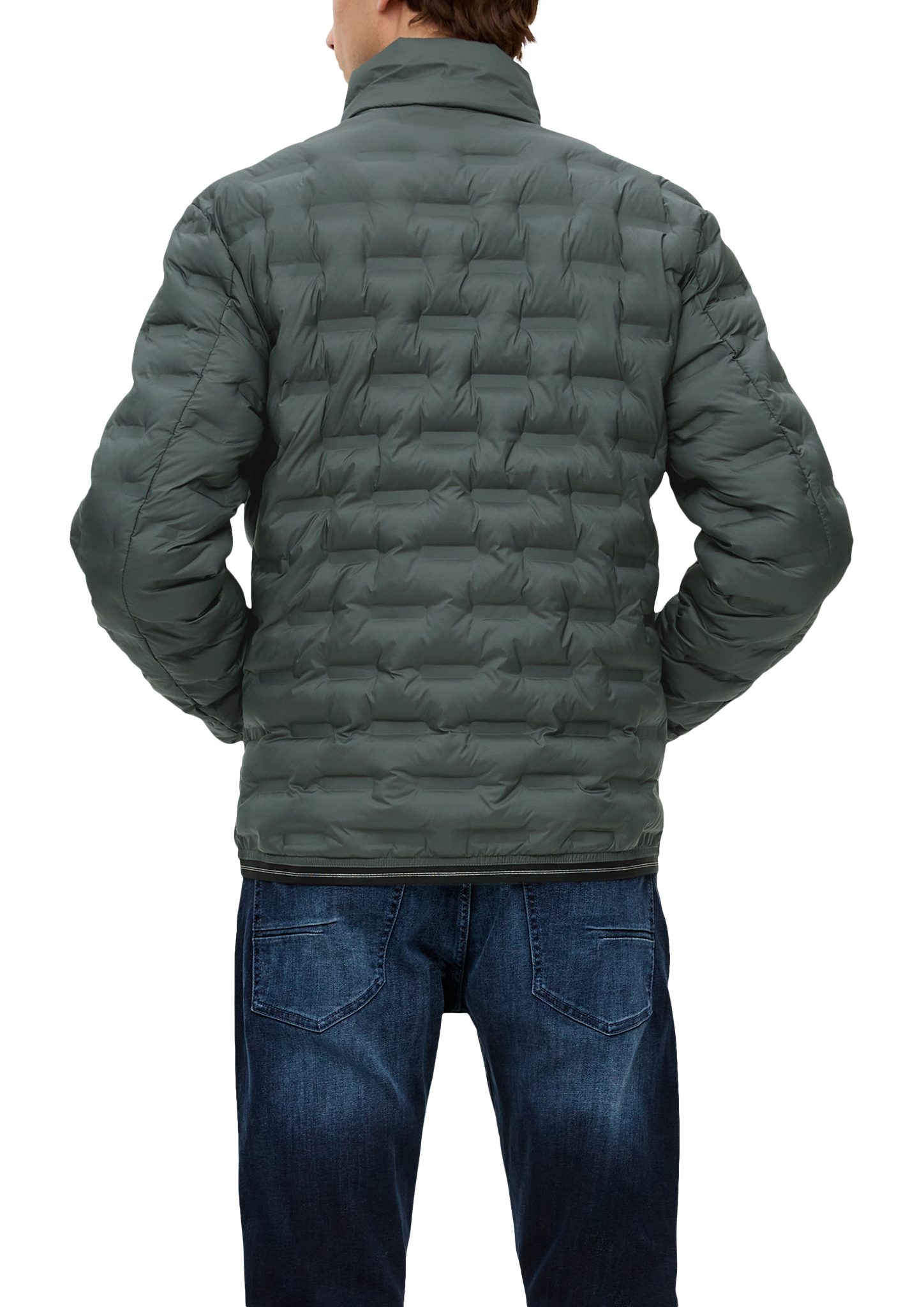 Allwetterjacke Jacke mit olivgrün Reißverschlusstaschen Logo s.Oliver