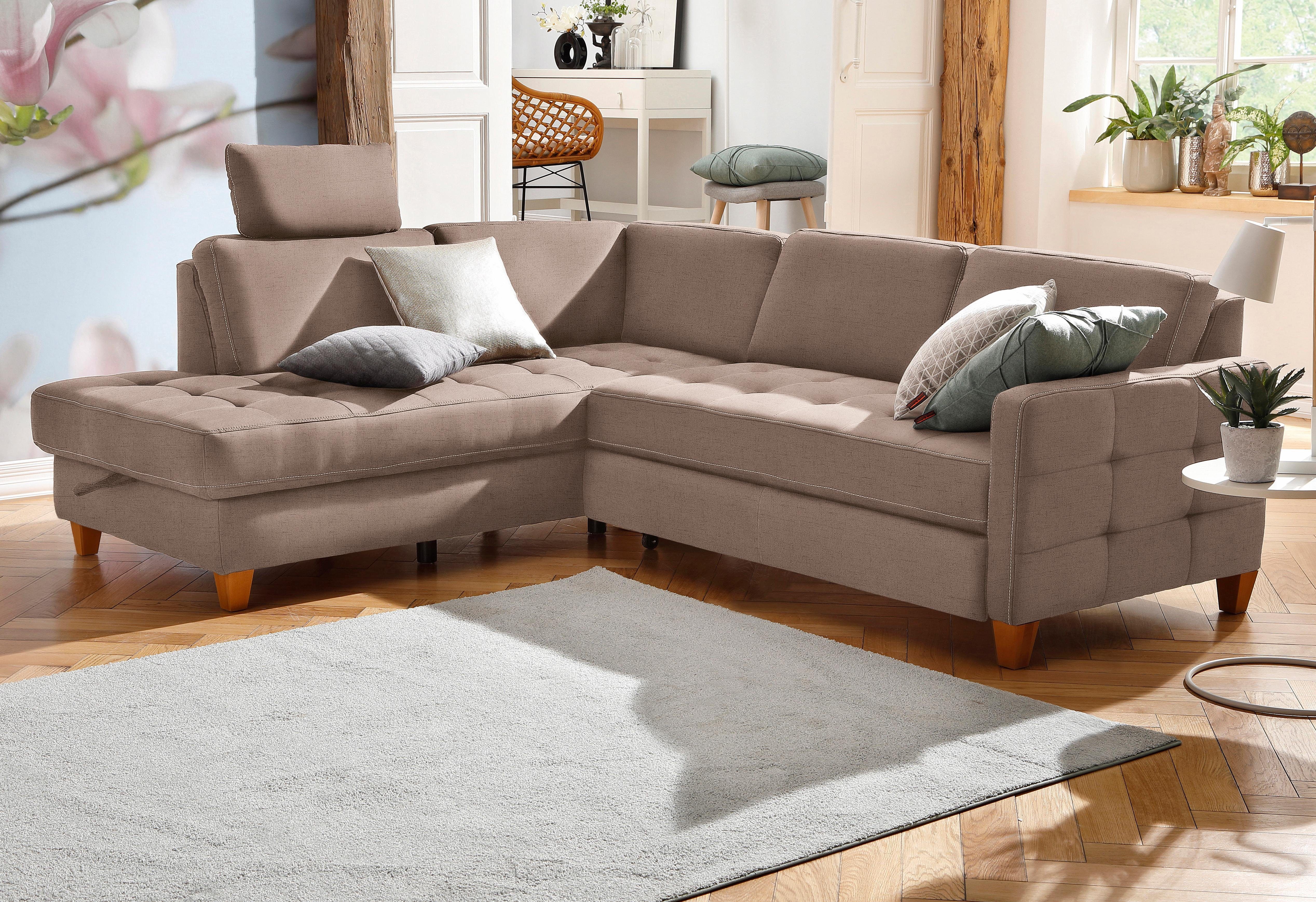 Home affaire Ecksofa "Earl L-Form", wahlweise auch mit Bettfunktion oder Be günstig online kaufen