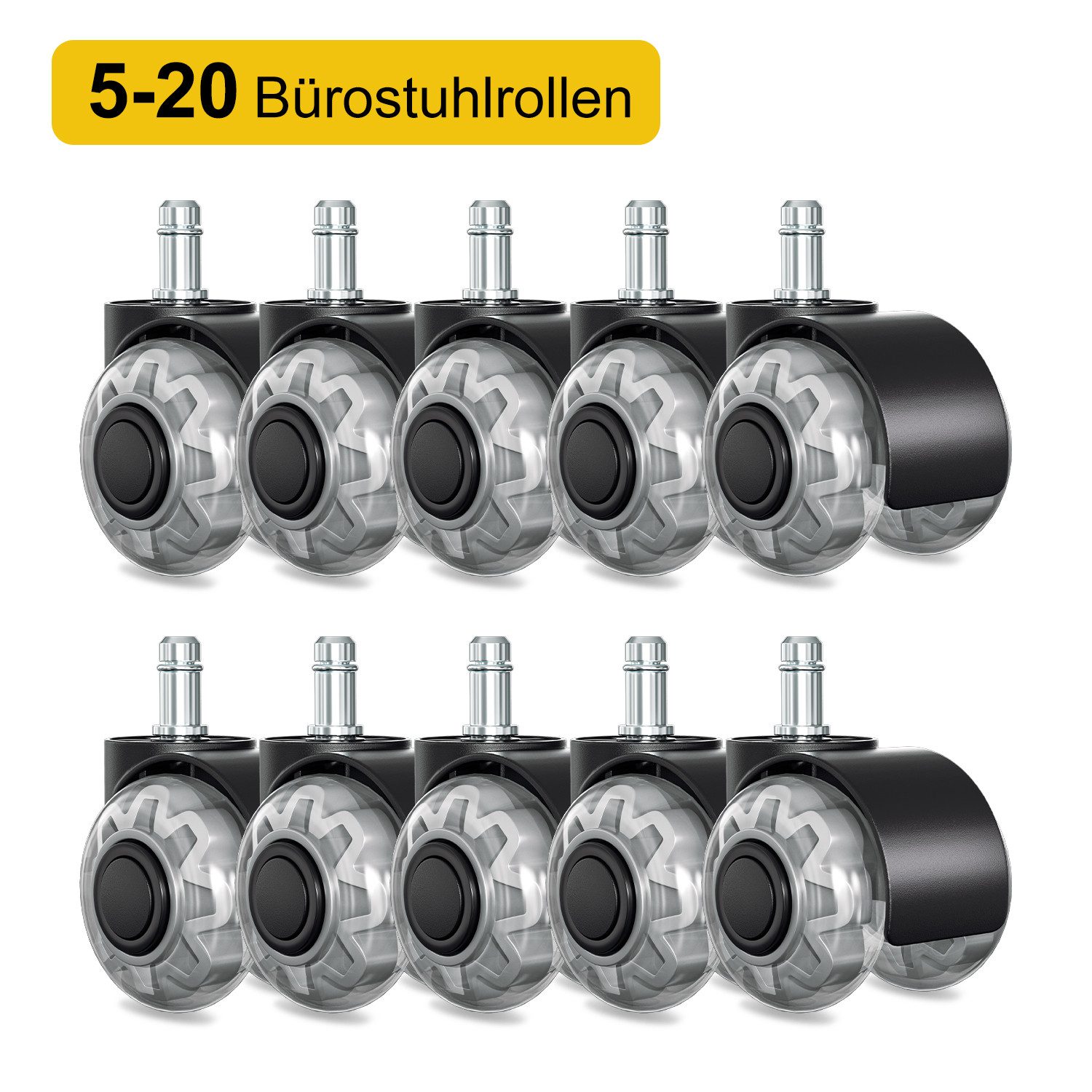 Clanmacy Stuhlrolle 10 Bürostuhlrollen 11x22mm,360 Grad günstig online kaufen