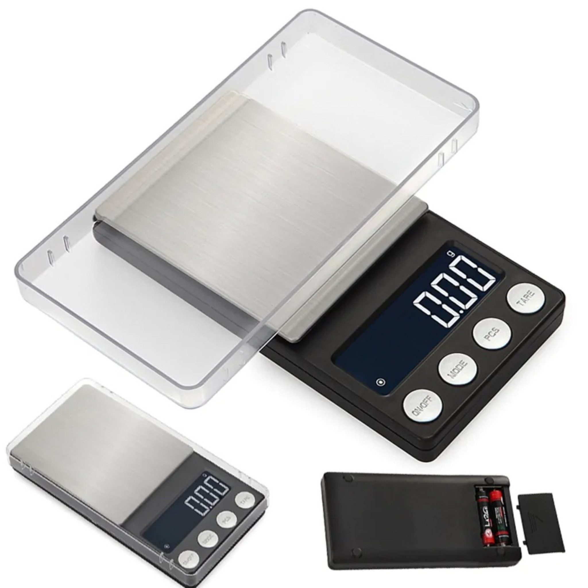 Ideal Cook Feinwaage Elektronische Präzisionswaage 500 g mit LCD-Display und TARA-Funktion, (Elektronische Präzisionswaage mit Zubehör für vielseitige Anwendungen, Waage mit Waagschale, herausnehmbarem Behälter, inkl. 2 AAA-Batterien), Präzise 0,1 g Genau