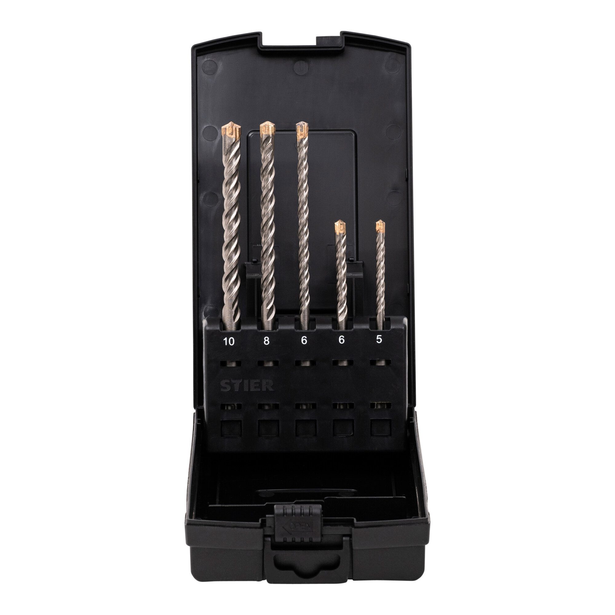 Stier Steinbohrer STIER Hammerbohrer-Set Premium SDS-plus 5-teilig Hammerbohrer SDS plus
