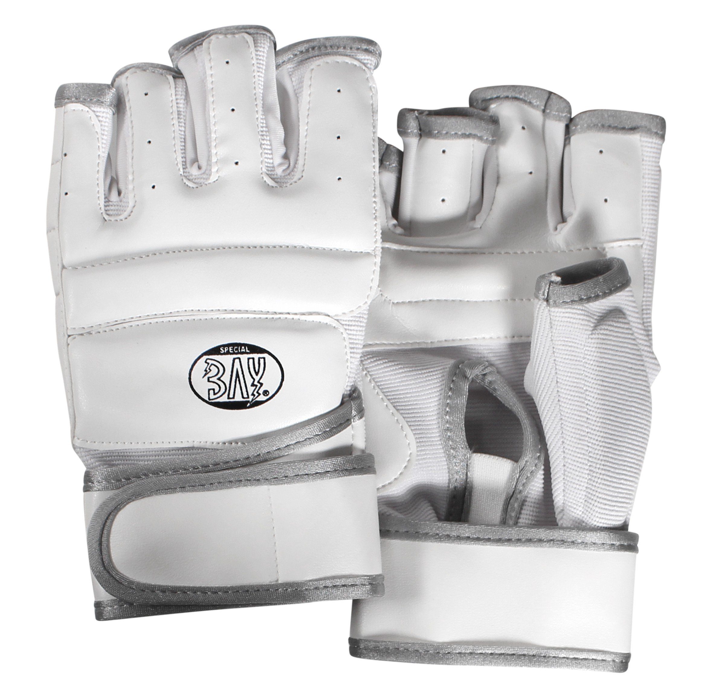 BAY-Sports Sandsackhandschuhe FIT Box Boxhandschuhe Sandsack Boxsack Handschutz weiß, XS - XXL Erwachsene und Kinder
