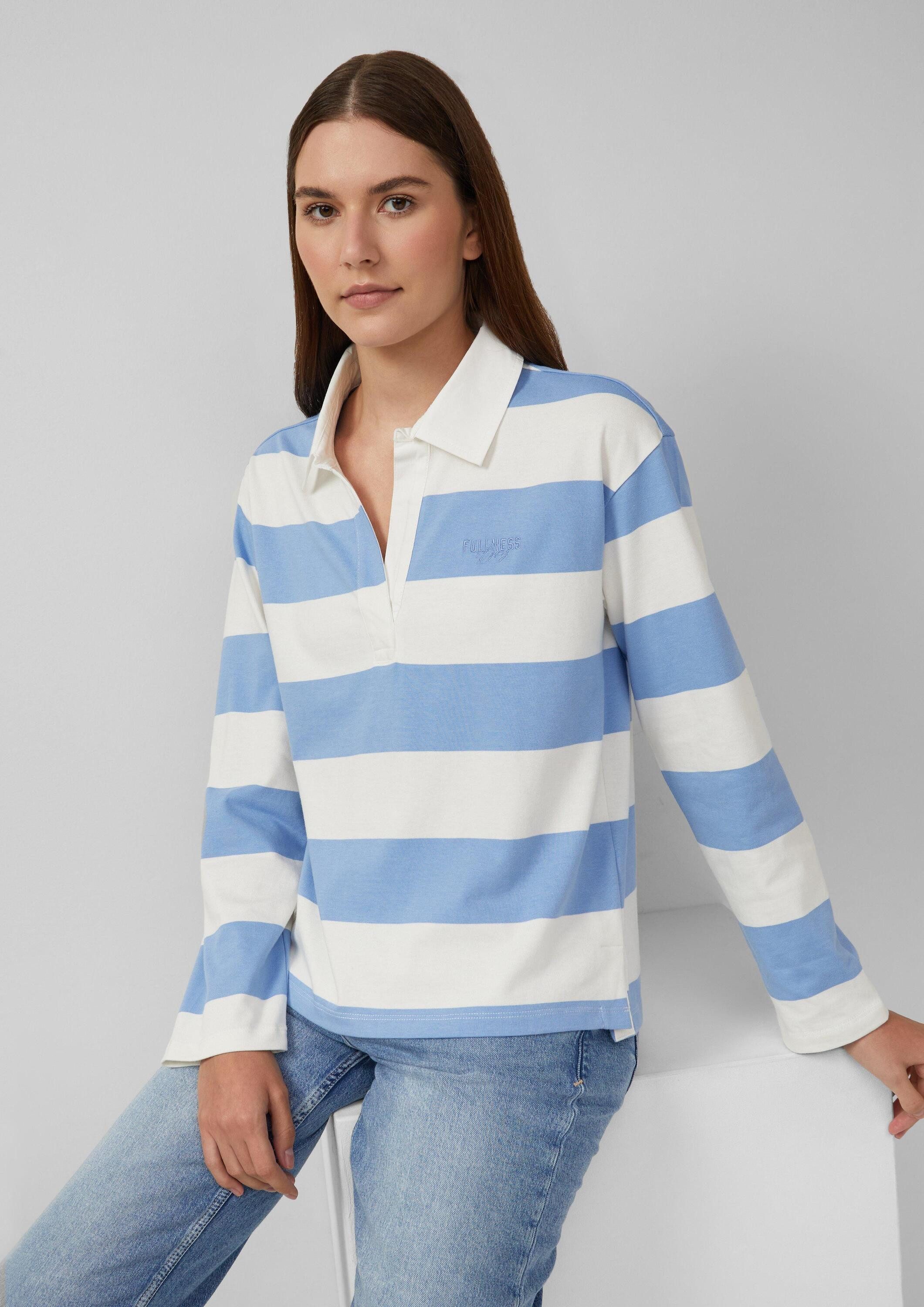 s.Oliver Sweatshirt Sweatshirt Shirt im Polo-Stil mit Stickerei günstig online kaufen